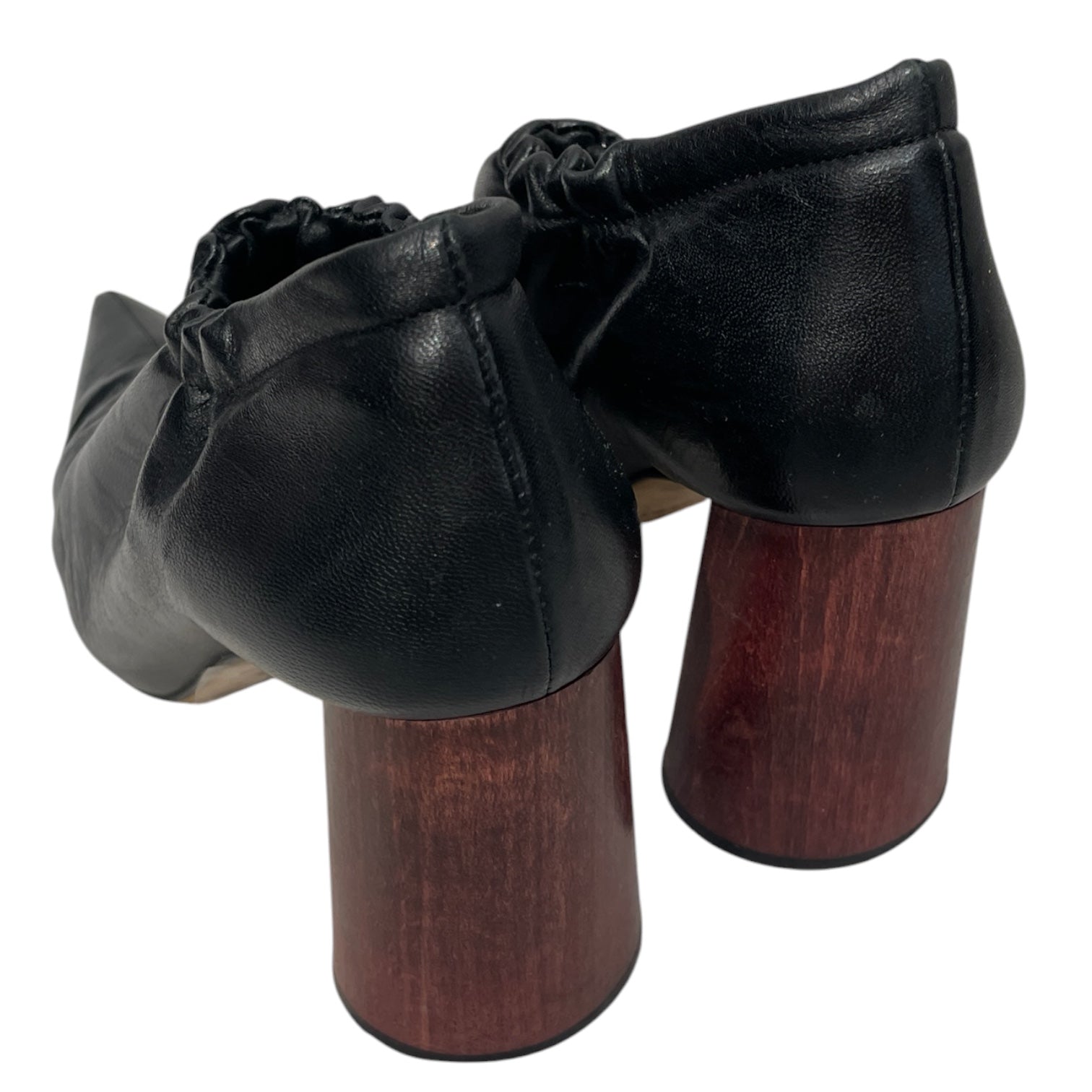 Helmut Lang/Heels/EU 38.5/Leather/BLK/POINT TOE WOOD ROUND HEEL view 2