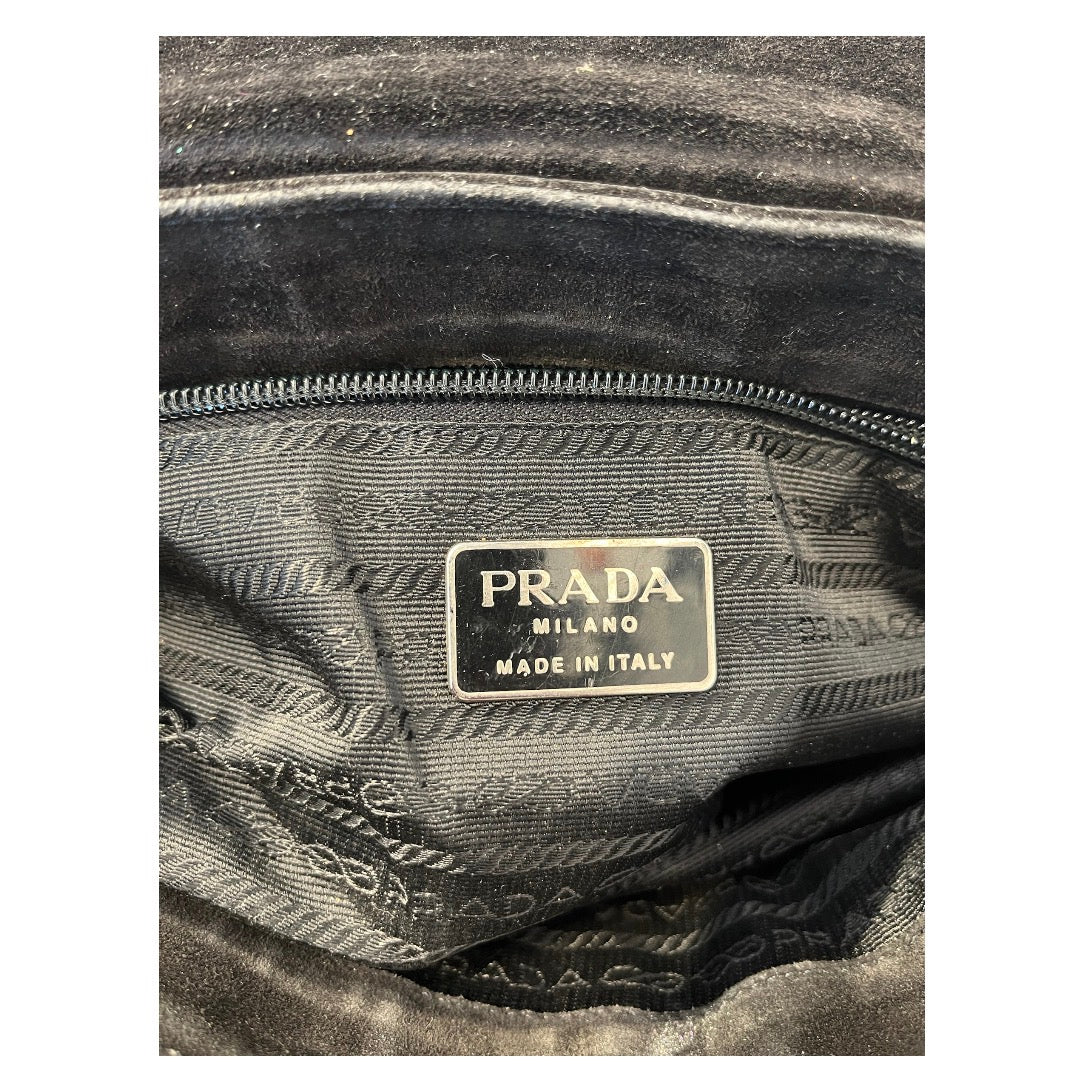 PRADA/Hand Bag/Suede/BLK/PRADA BLACK SUEDE BAG view 5