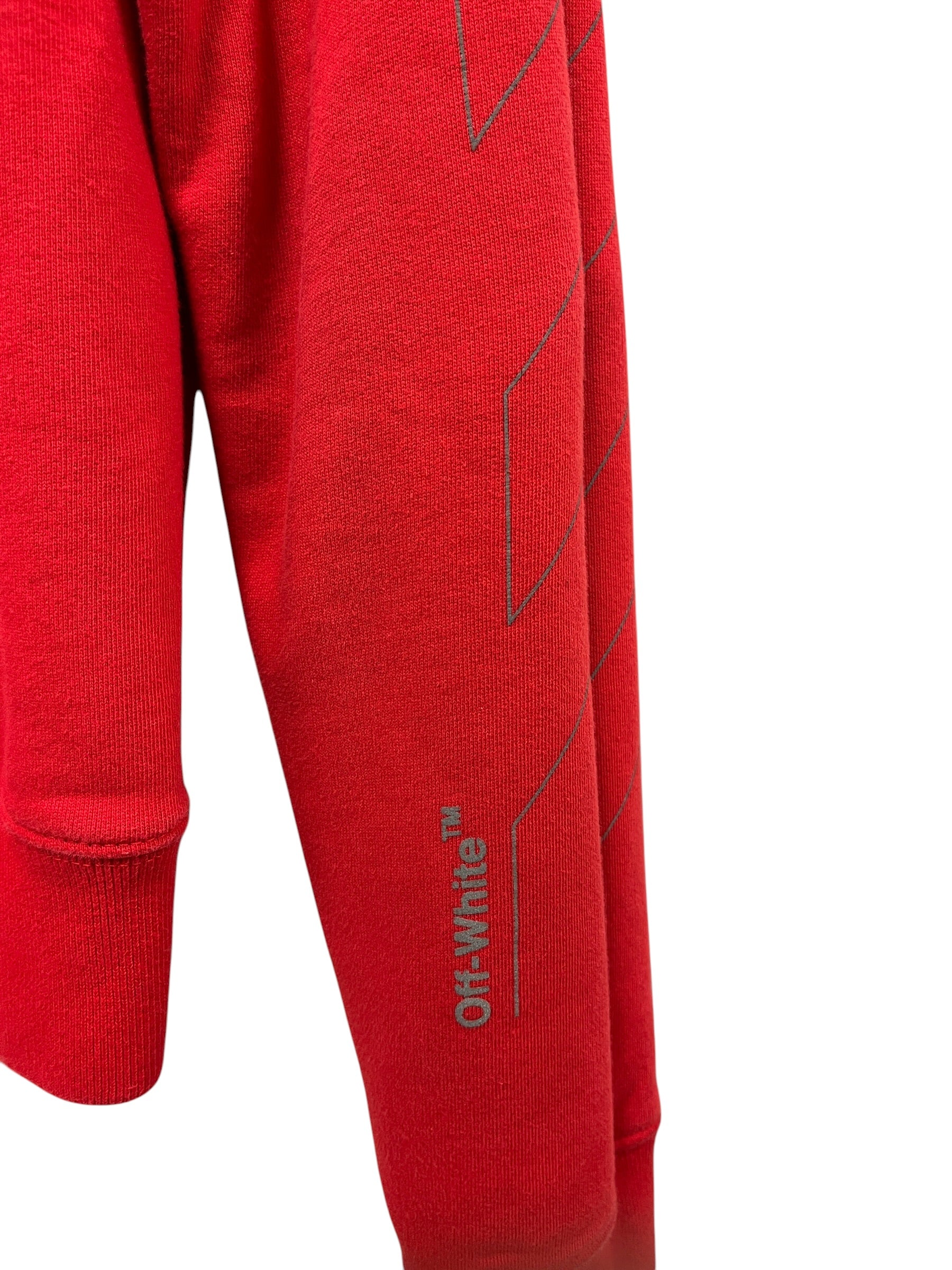 OFF-WHITE/Sweatshirt/S/Graphic/Cotton/RED/Pullover/FW20 MAN 3M 4SIDE DIAG. PRINT view 3
