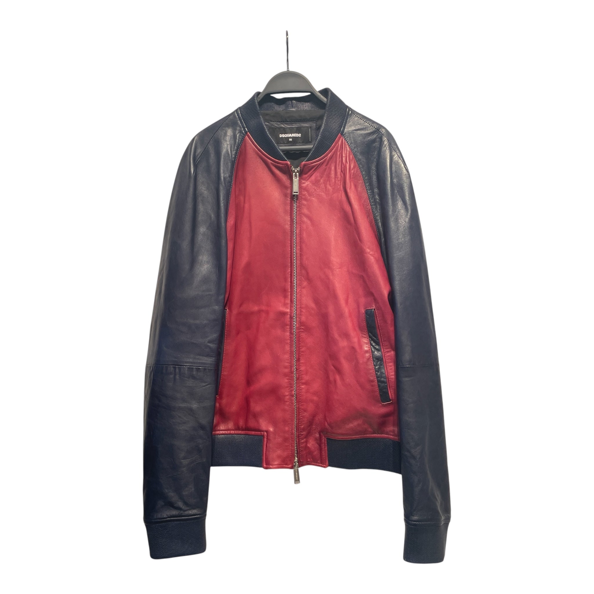 DSQUARED2/Jacket/52/Leather/RED/BOMBER view 1