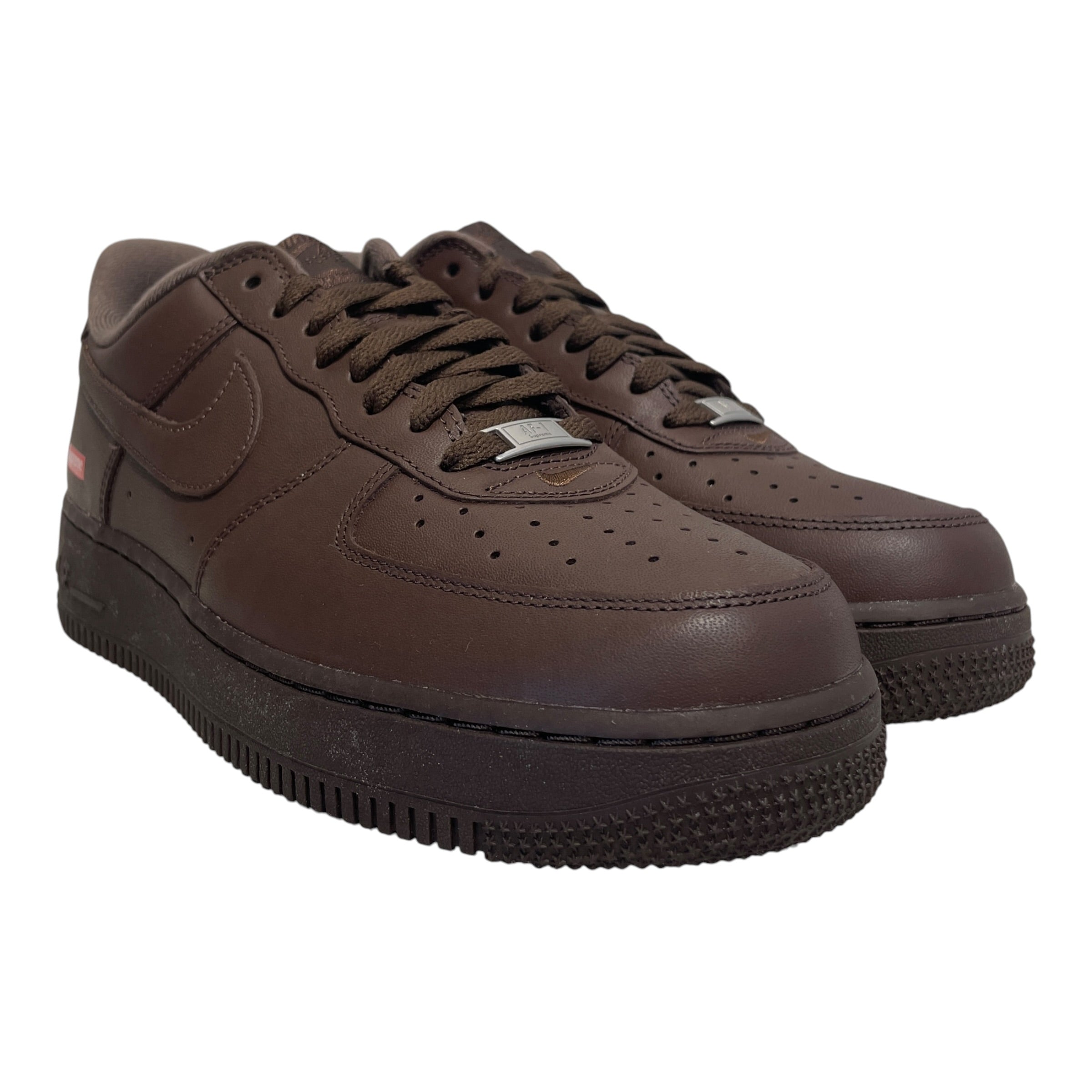 Supreme/NIKE/Low-Sneakers/US 8.5/Leather/BRW/Air Force 1 Low 'Box Logo' view 1