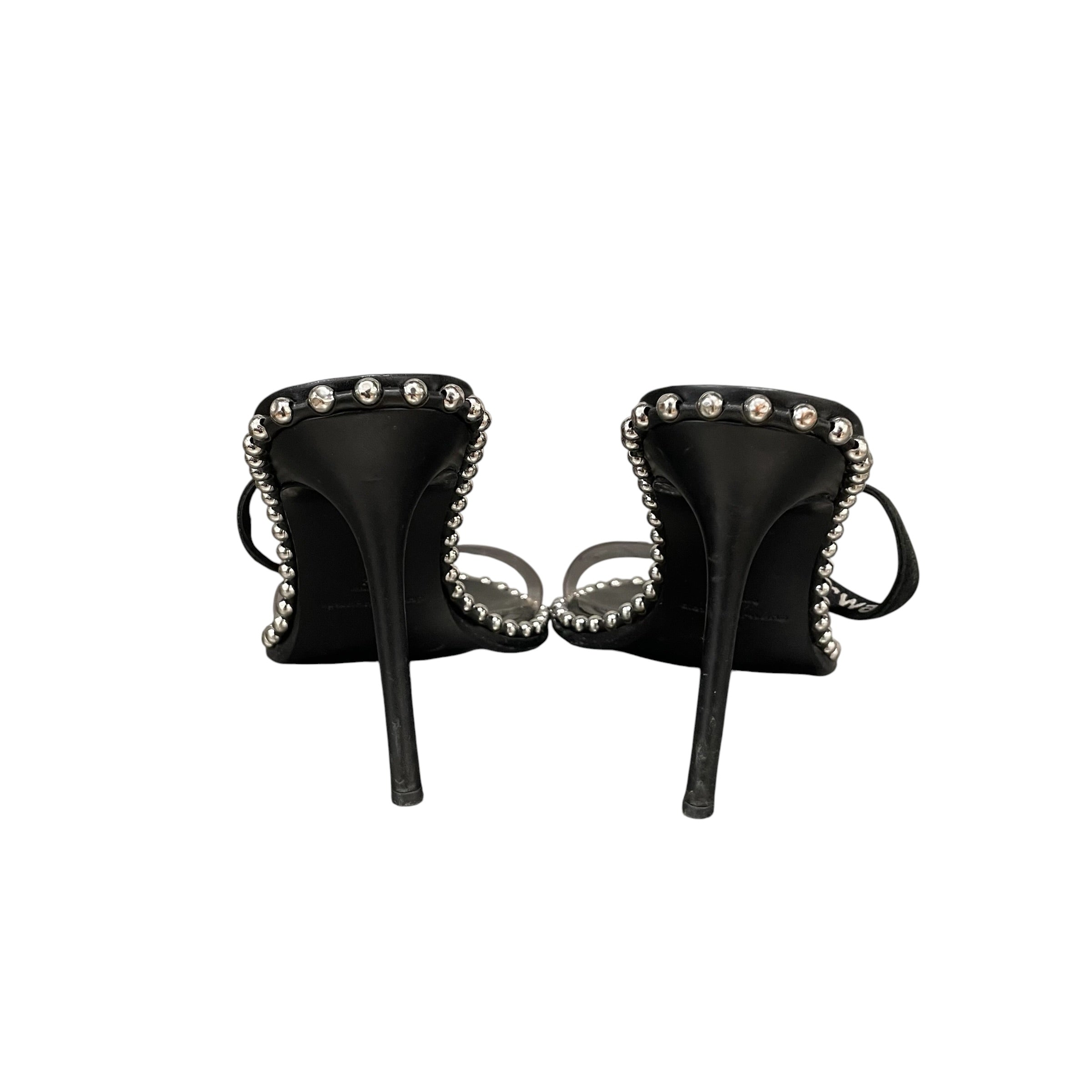 Alexander Wang/Heels/EU 37/Leather/BLK/Open-Toe/studded view 3