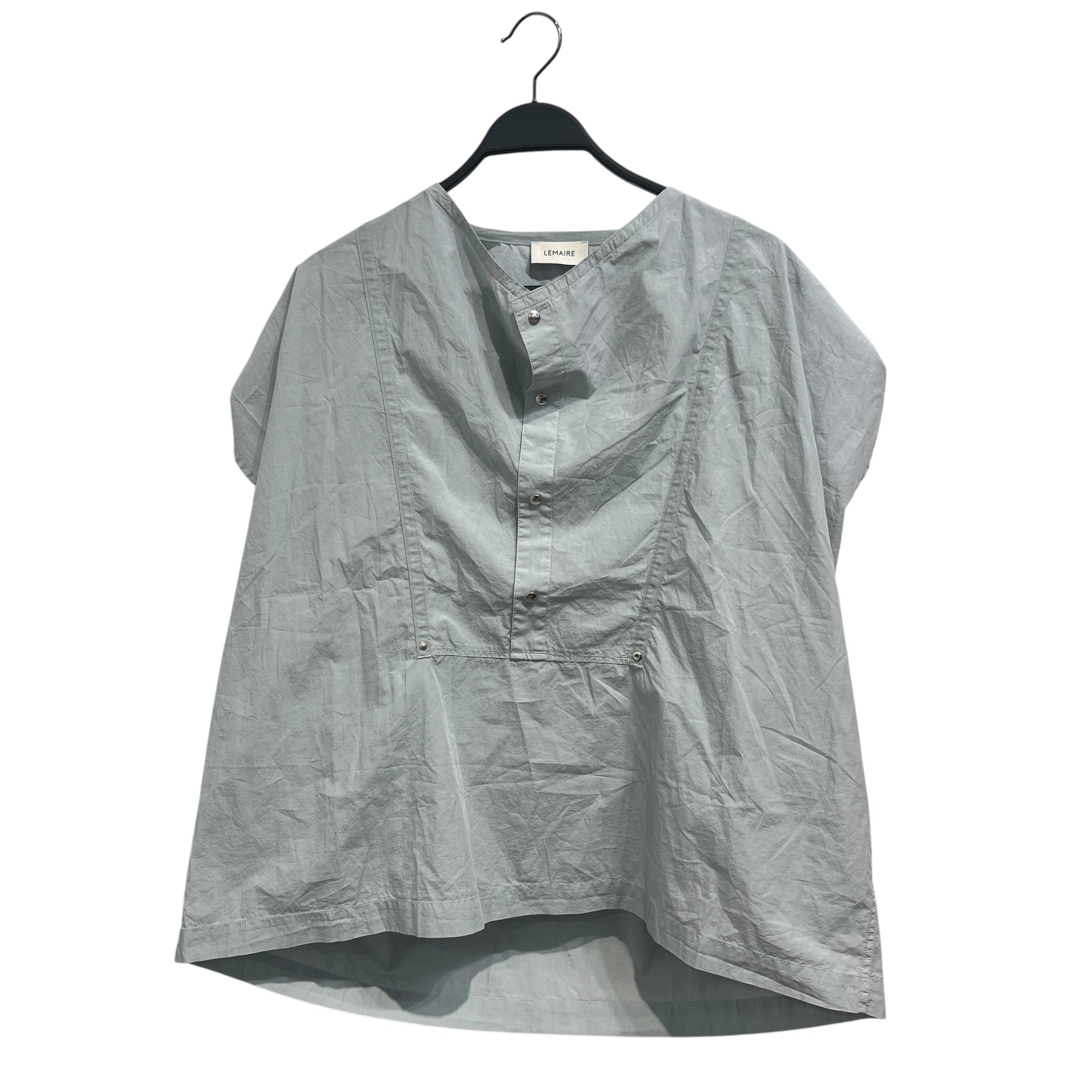 LEMAIRE/3|4S Shirt/40/Cotton/GRY/CAP SLEEVE TOP WITH SNAPS view 1