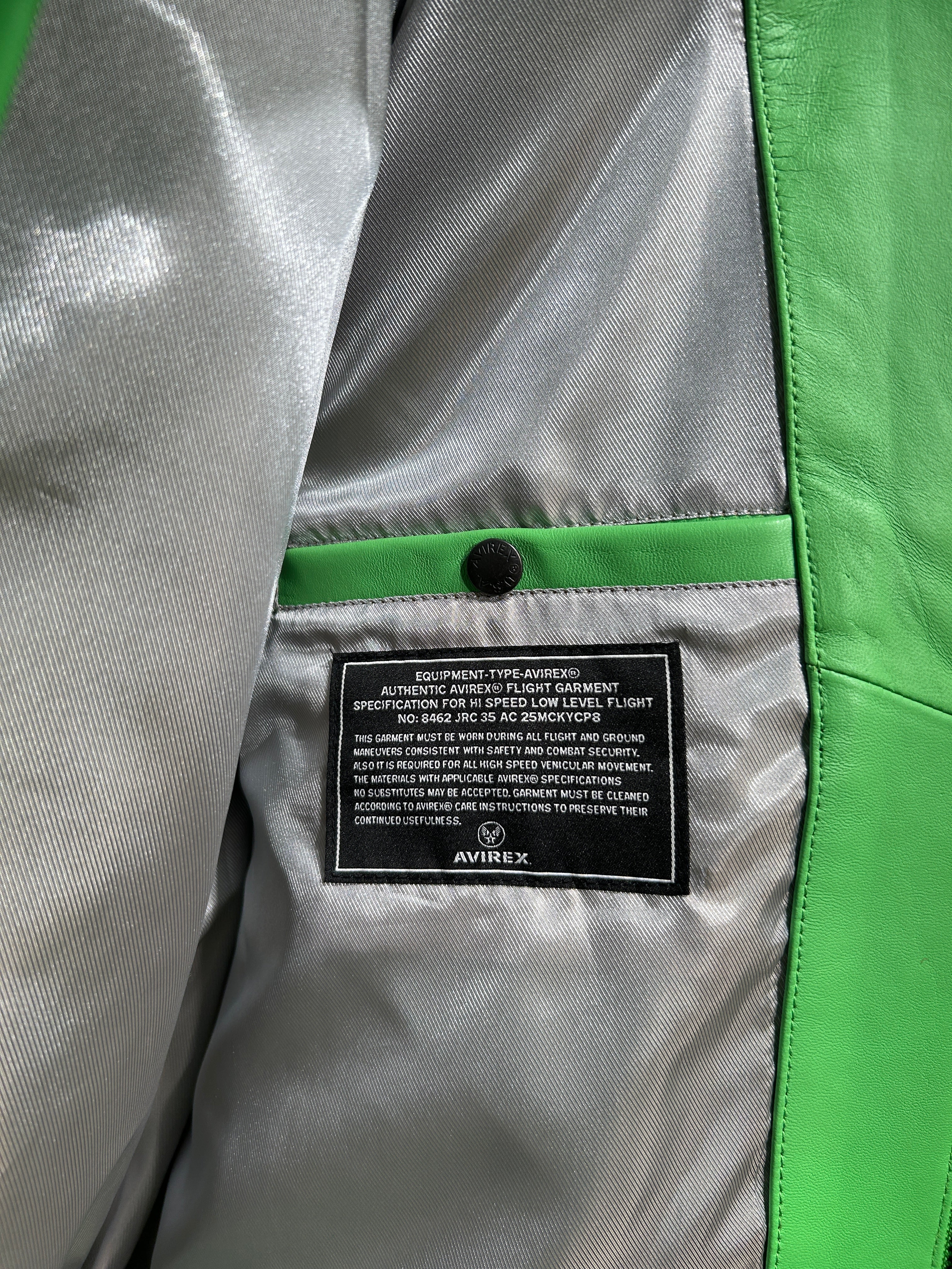 AVIREX/Leather Jkt/L/Leather/GRN/ICON LIME GREEN JACKET view 5