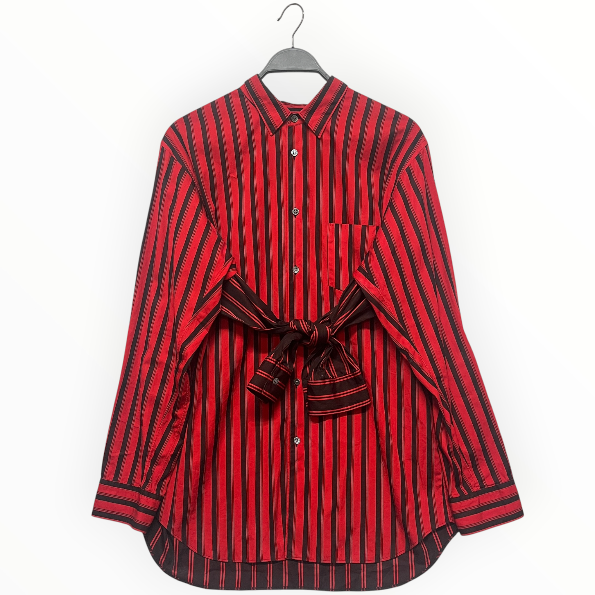 COMME des GARCONS SHIRT/LS Shirt/L/Cotton/RED/Stripe/DOUBLE ARM STRIPE BUTTONDOWN view 1