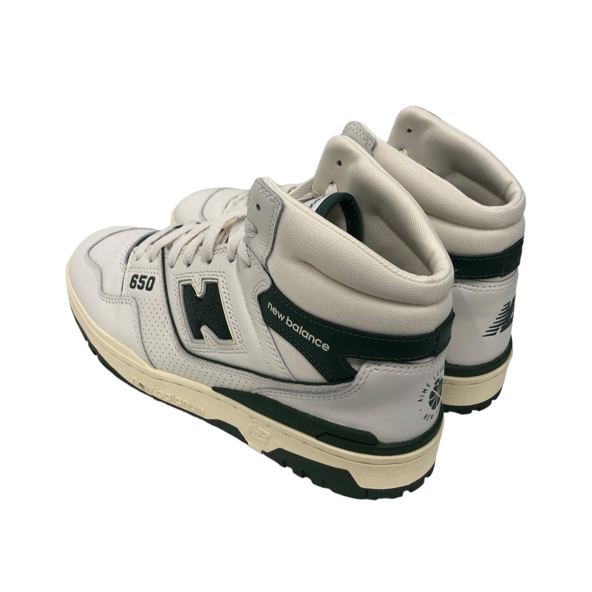 NEW BALANCE/AIME LEON DORE/Hi-Sneakers/US 9.5/Leather/GRN/650 Wte w Green Accents view 2
