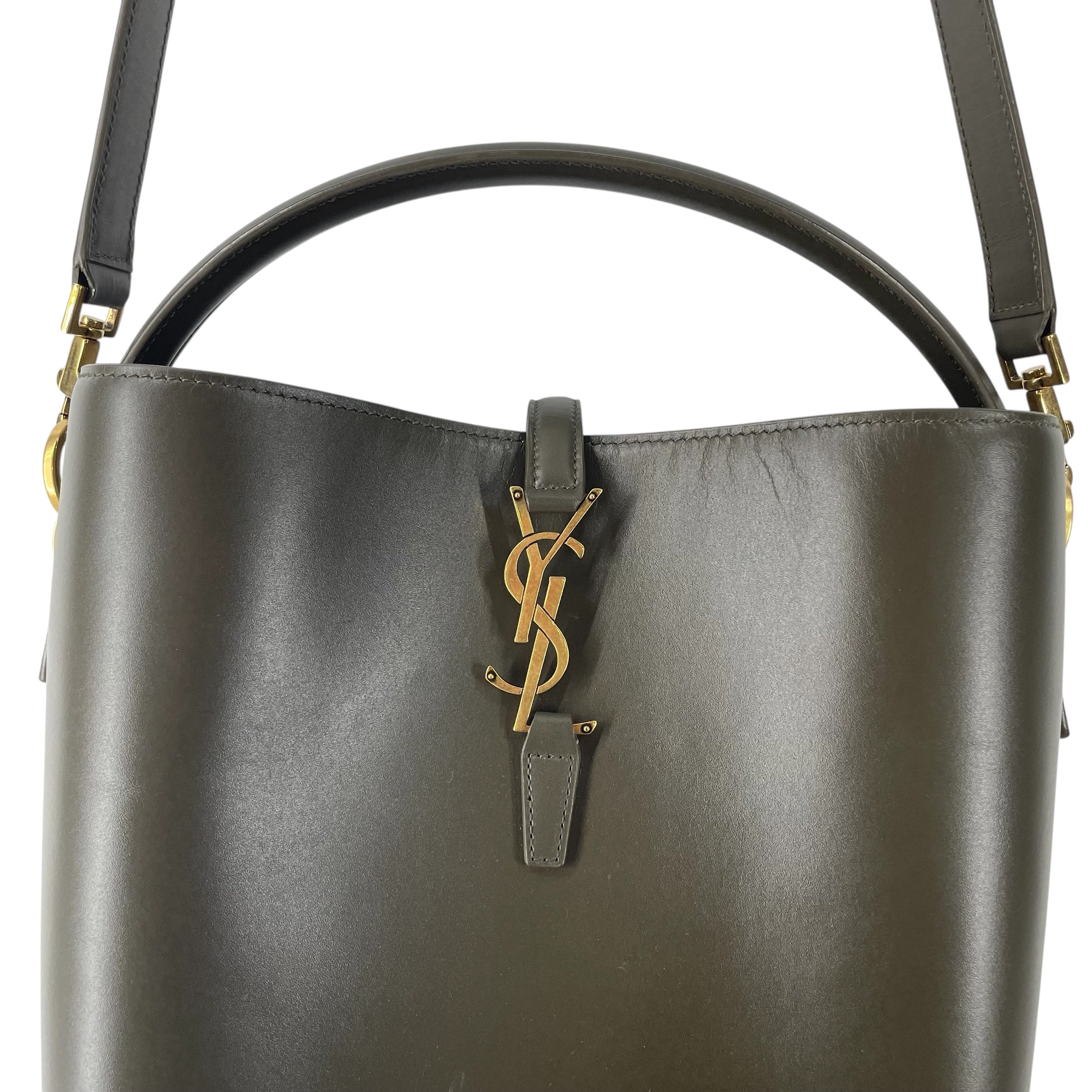 YVES SAINT LAURENT/Tote Bag/Leather/GRN/BUCKET BAG view 2
