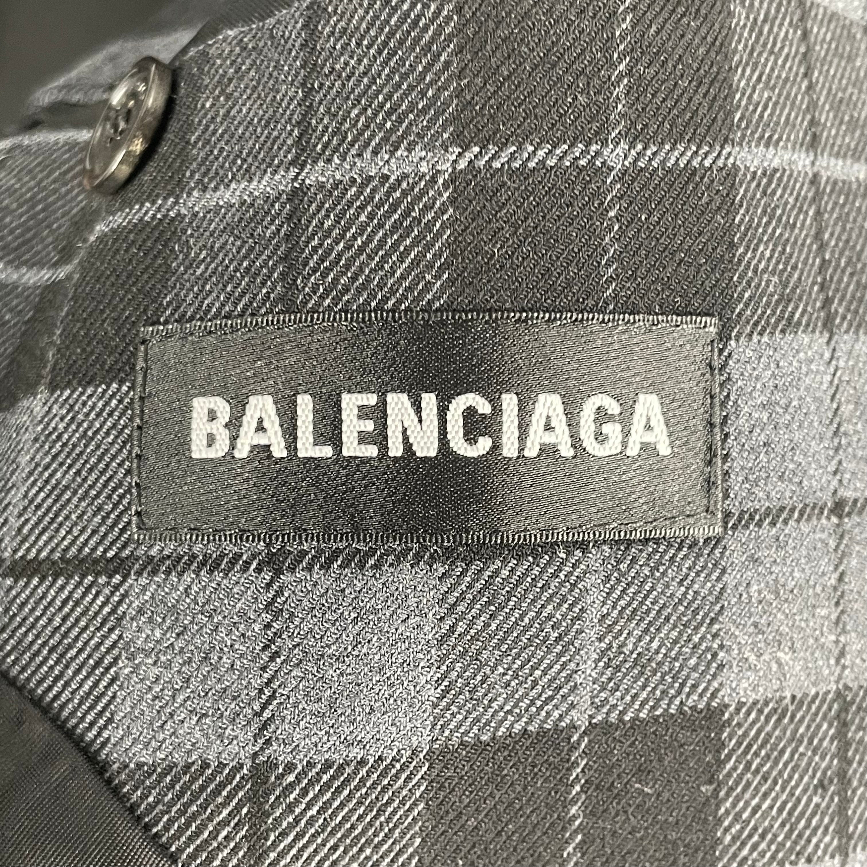 BALENCIAGA/Suits/42/Plaid/Polyester/GRY/CA00985 view 3