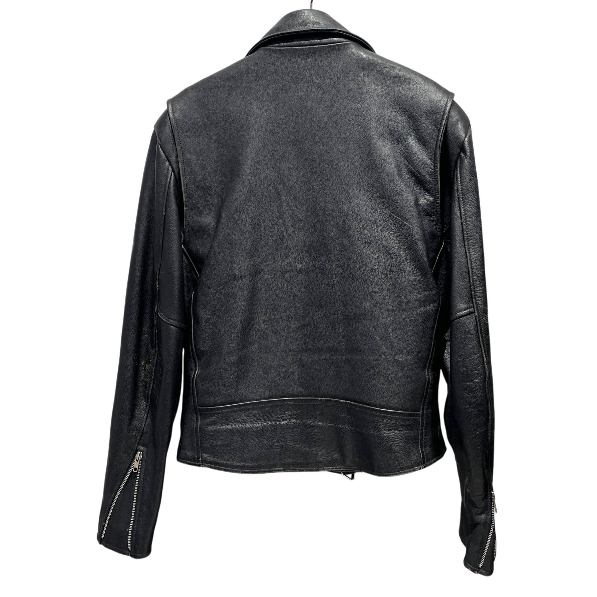 BURBERRY BRIT/Leather Jkt/S/Leather/BLK/button up collar gold view 2