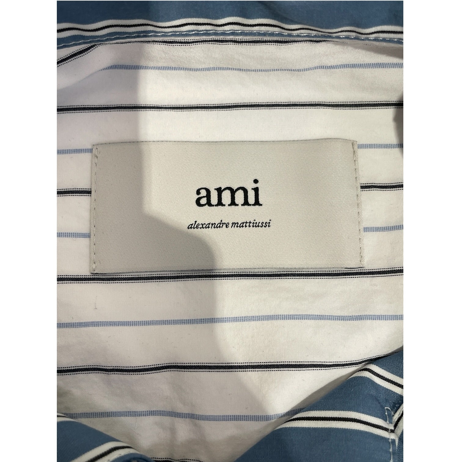 ami alexandre mattiussi/Polo Shirt/S/Cotton/WHT/Stripe/Camp Collar Contrast Shirt view 3