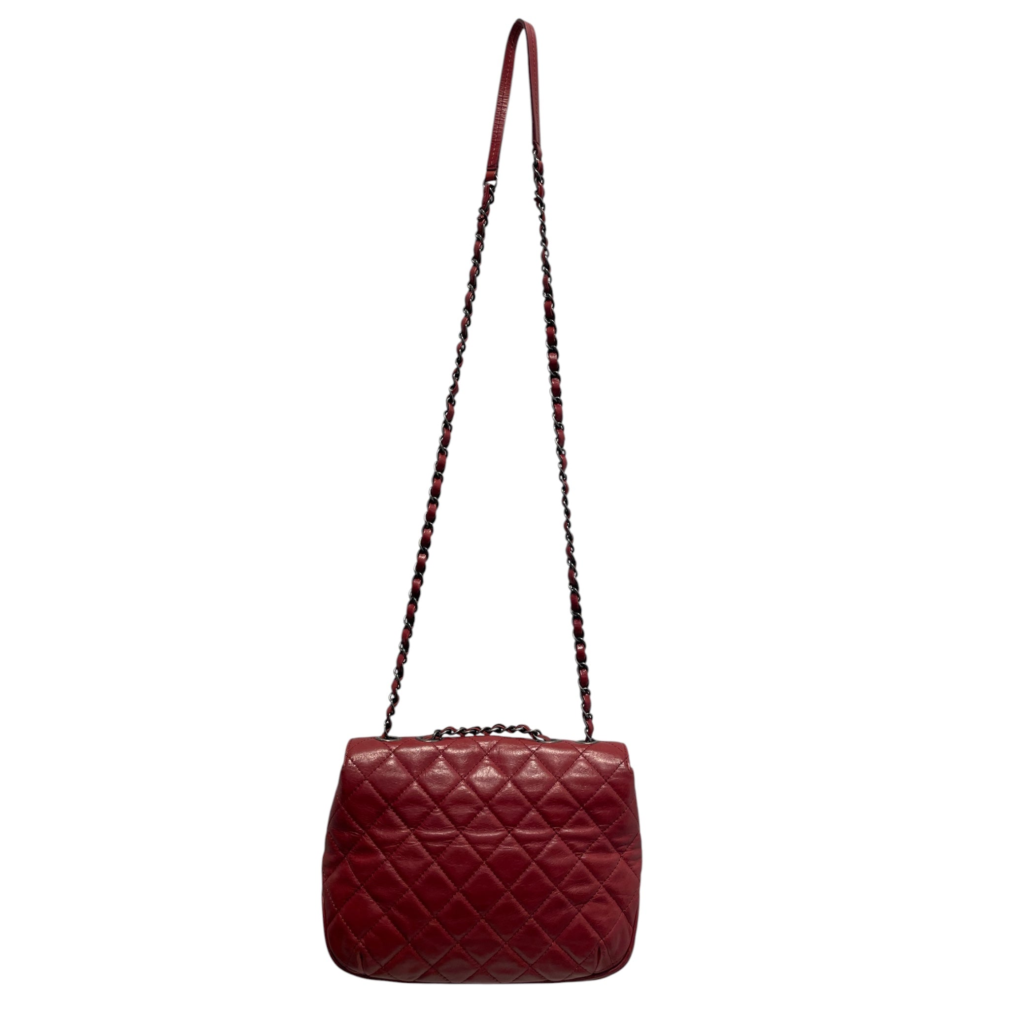 CHANEL/Cross Body Bag/Leather/RED/21655257 SCALLOP FLAP QUILTED view 2