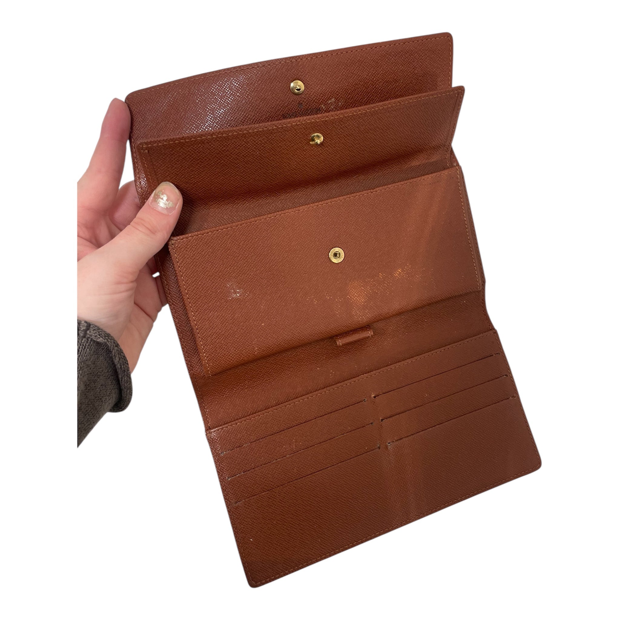 LOUIS VUITTON/Long Wallet/Monogram/Leather/BRW/Sarah view 3