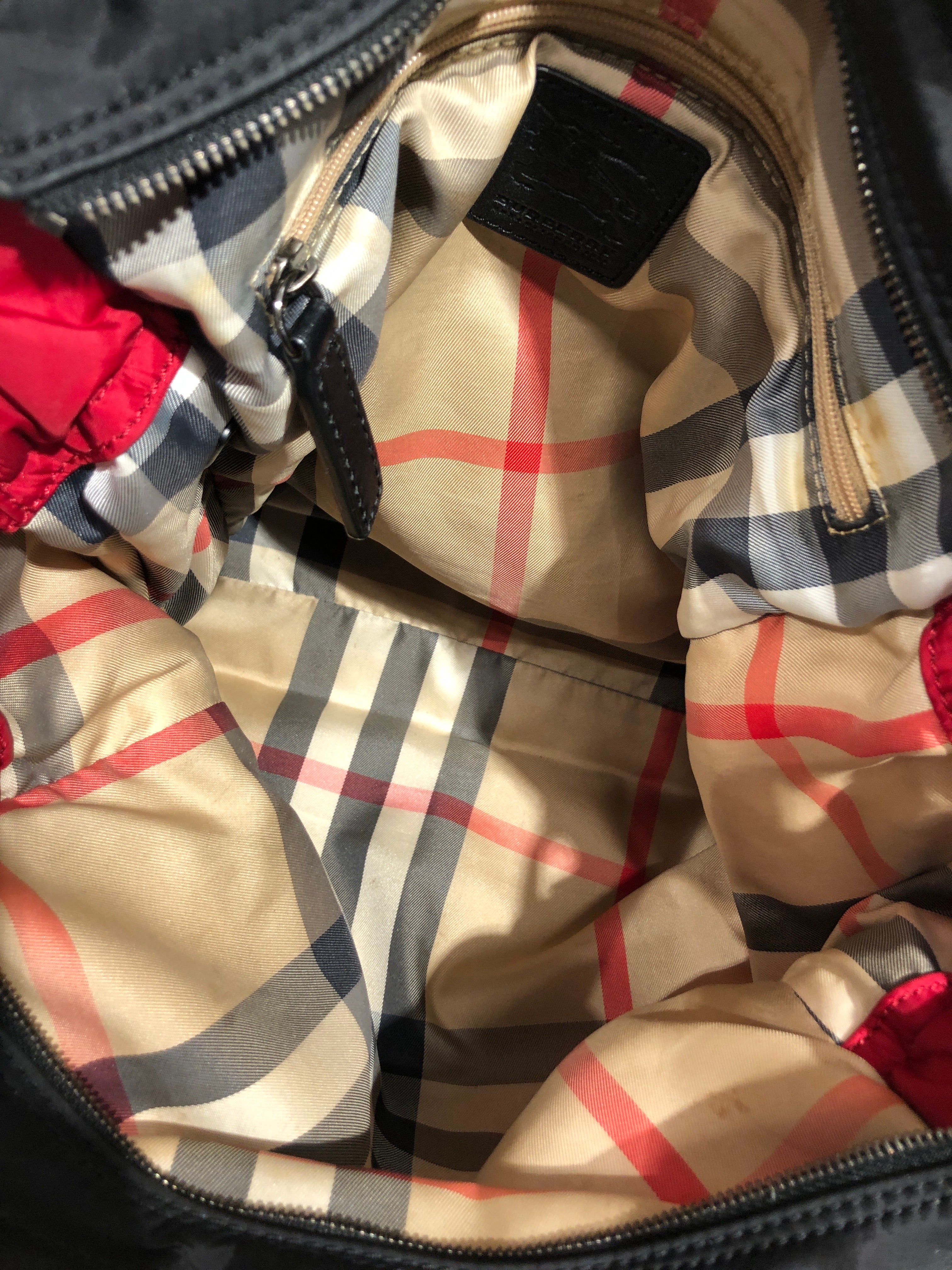 BURBERRY/Tote Bag/Nylon/RED/small tote w horse logo view 5