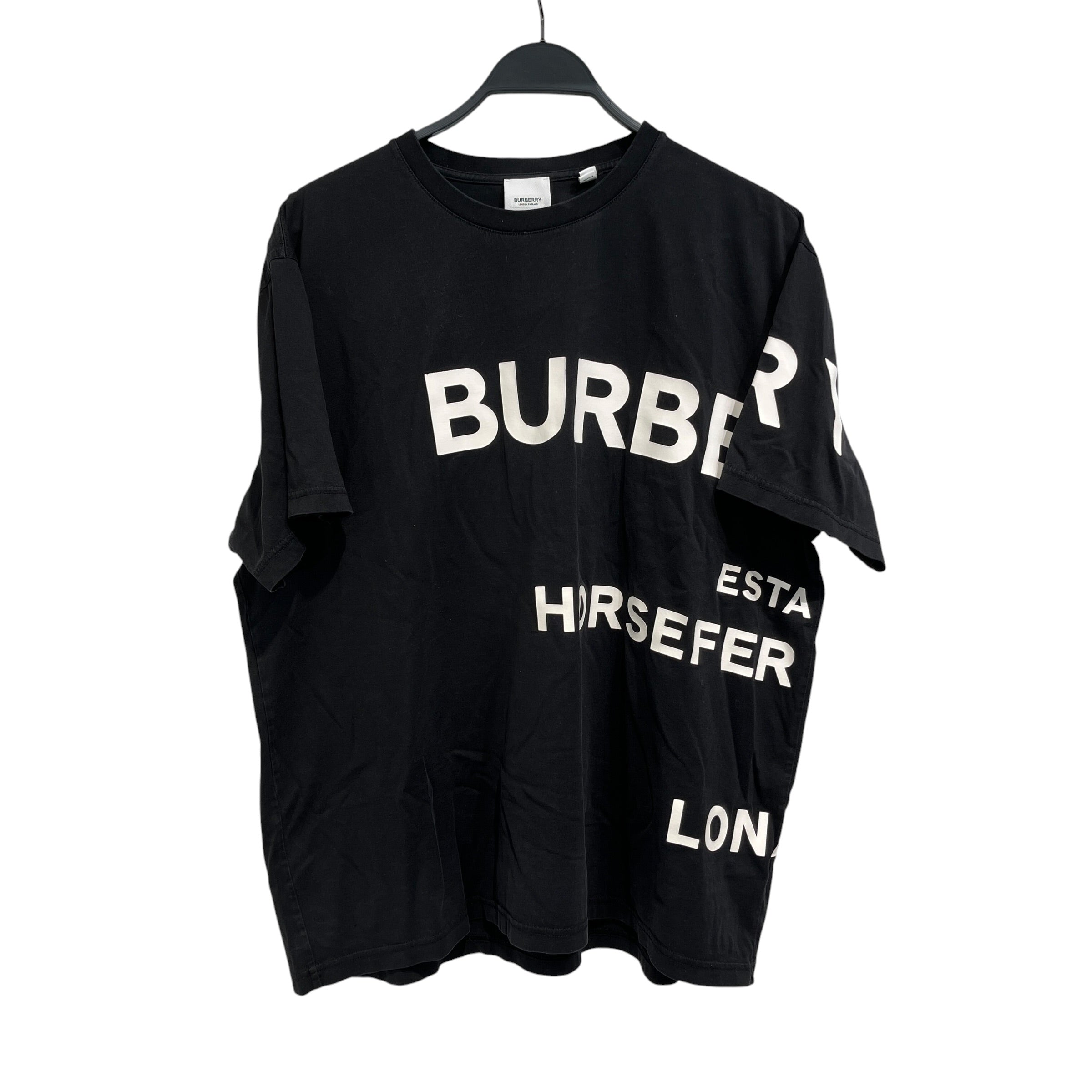BURBERRY/T-Shirt/L/Cotton/BLK/All Over Print/HorseFerry Lettering view 1