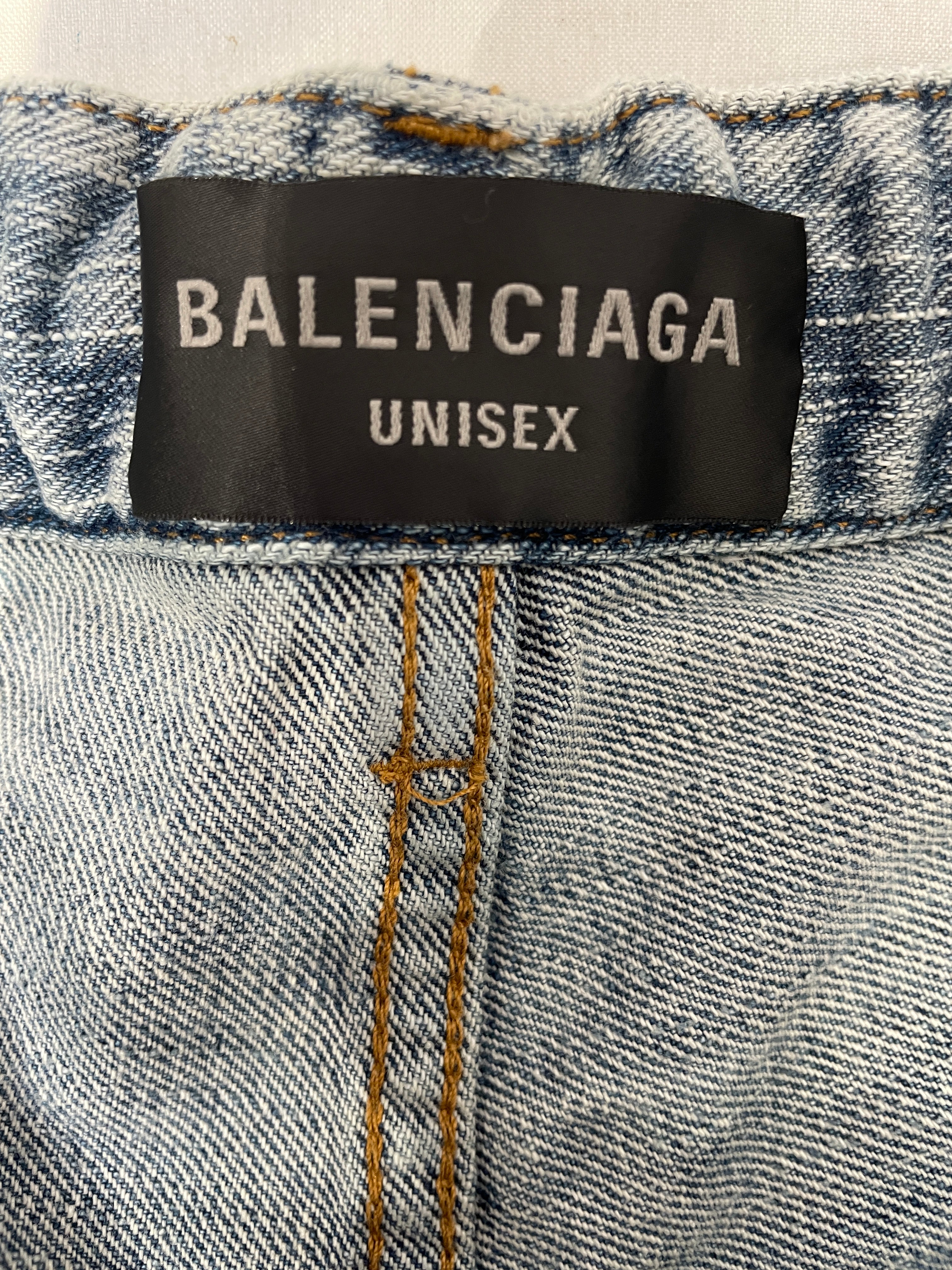 BALENCIAGA/Straight Pants/L/Denim/BLU/2024 GEORGE-V PANEL WIDE LEG view 3