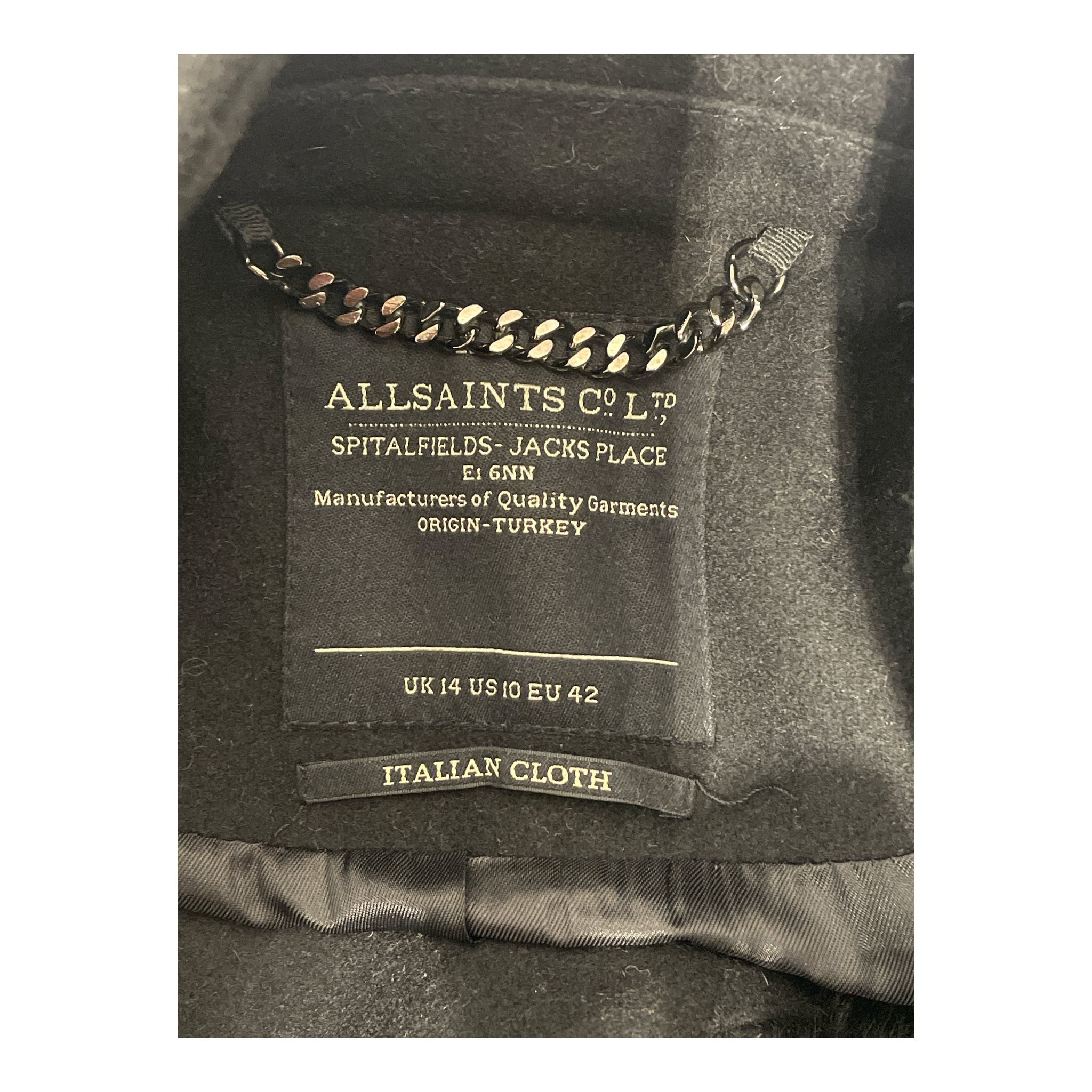 ALLSAINTS SPITALFIELDS/Peacoat/10/Wool/BLK/Fur covered Peacot view 3