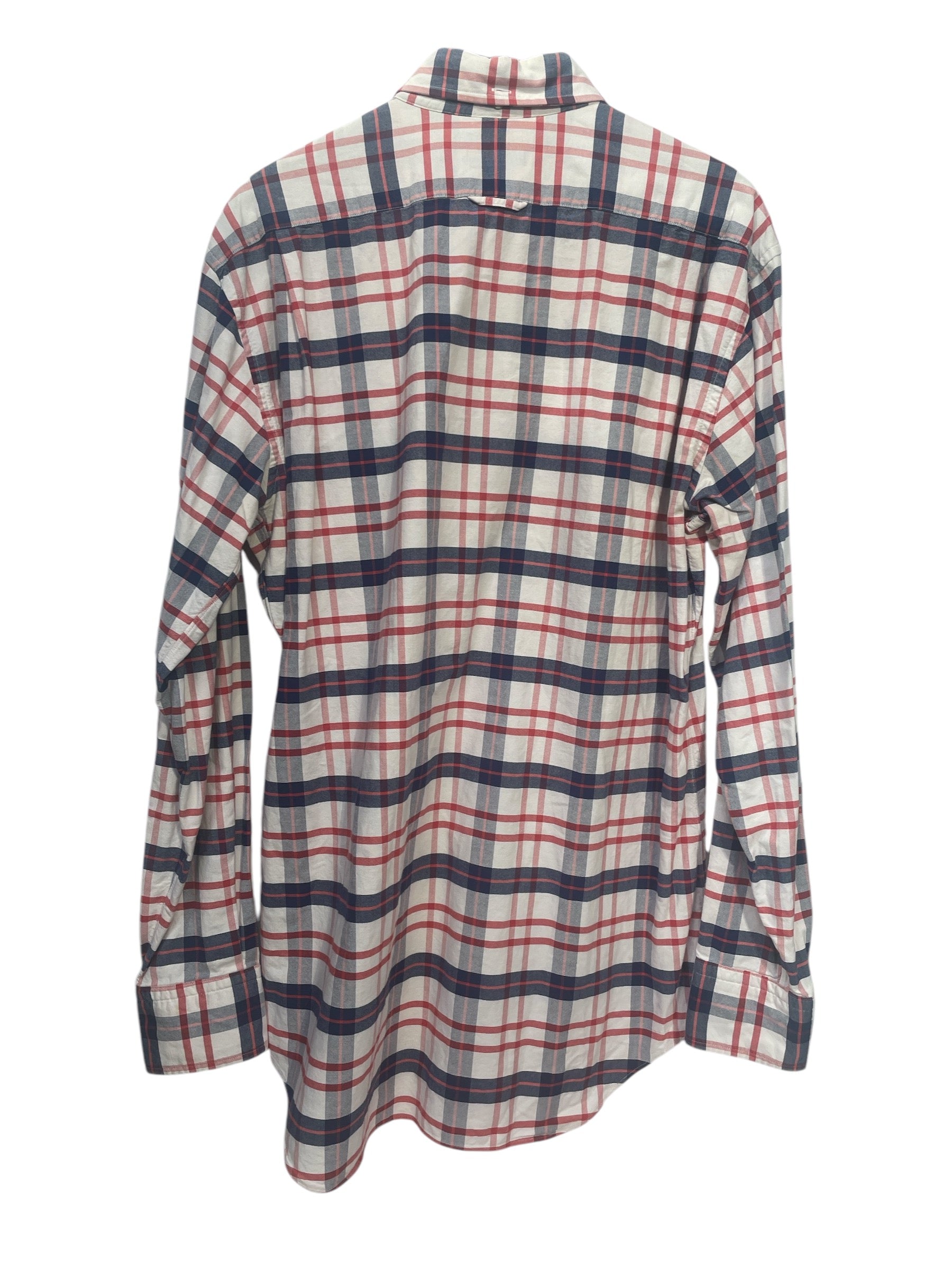THOM BROWNE. NEW YORK/LS Shirt/5/Cotton/WHT/Plaid/WHT/NVY/RED PLAID L/S view 2