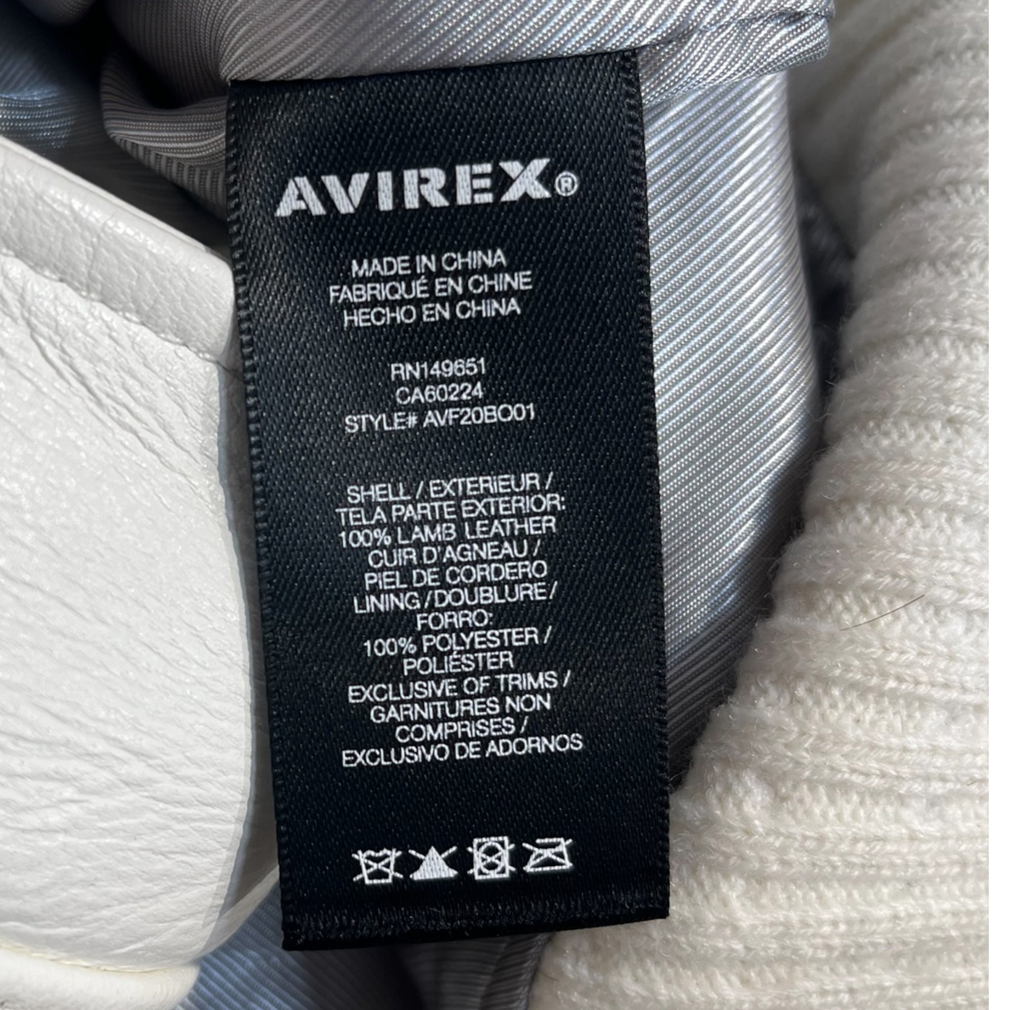 AVIREX/Leather Jkt/XL/Leather/WHT/all american back patch view 4
