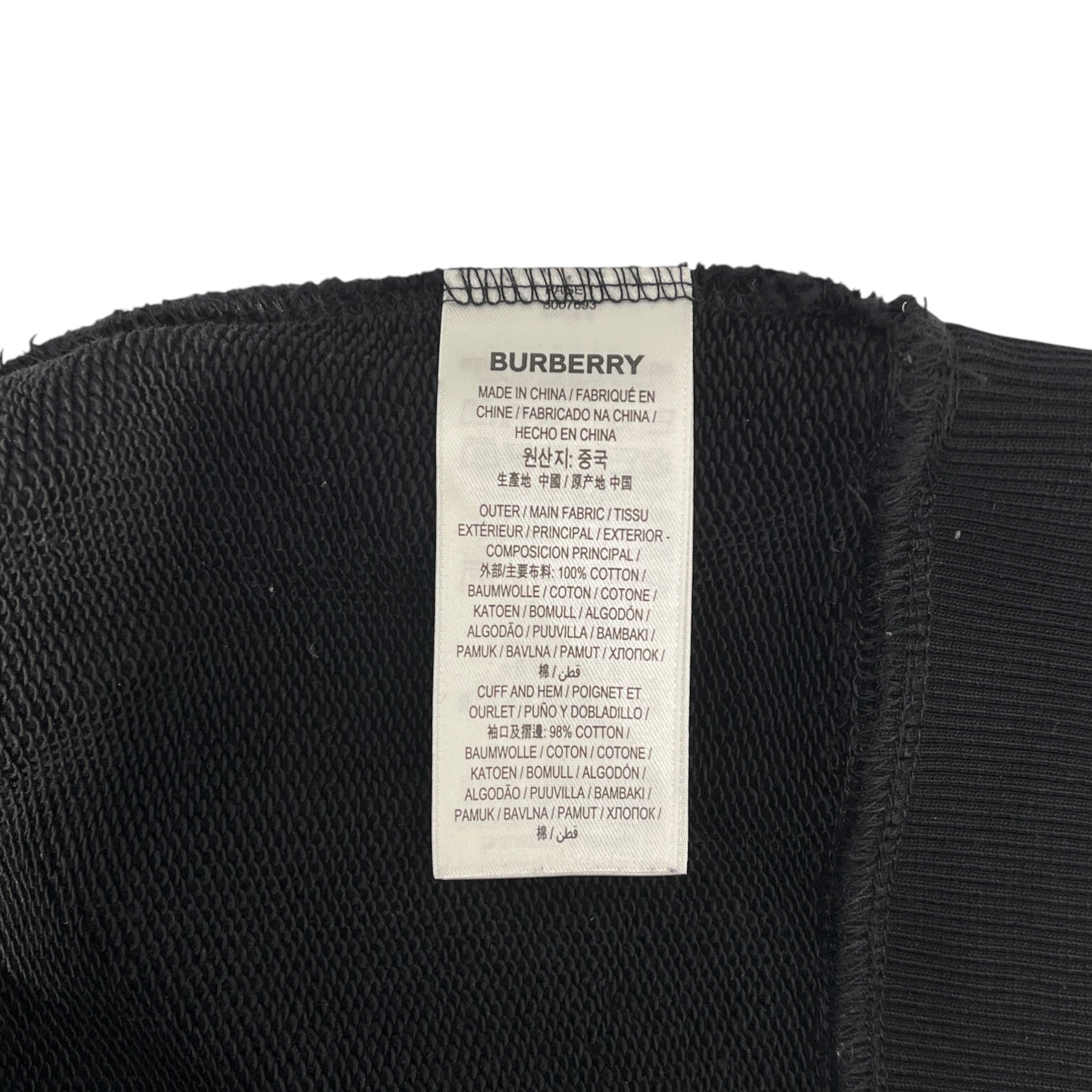 BURBERRY LONDON/Sweatshirt/XXL/Border/Cotton/BLK/NOVA CHECK COLLAR/RED SCRIPT view 4