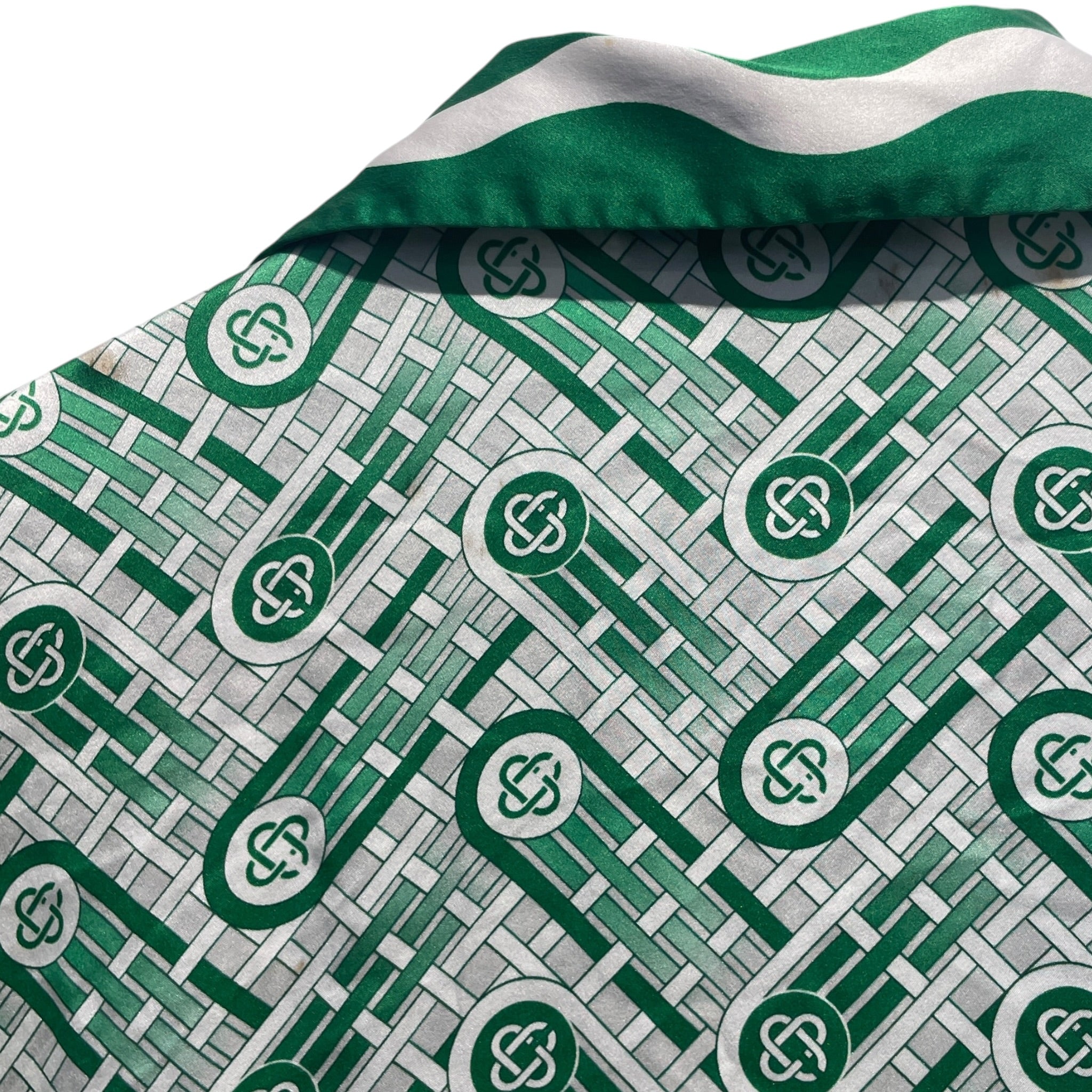 CASABLANCA/Polo Shirt/S/Silk/GRN/pingpong/monogram/collar view 3