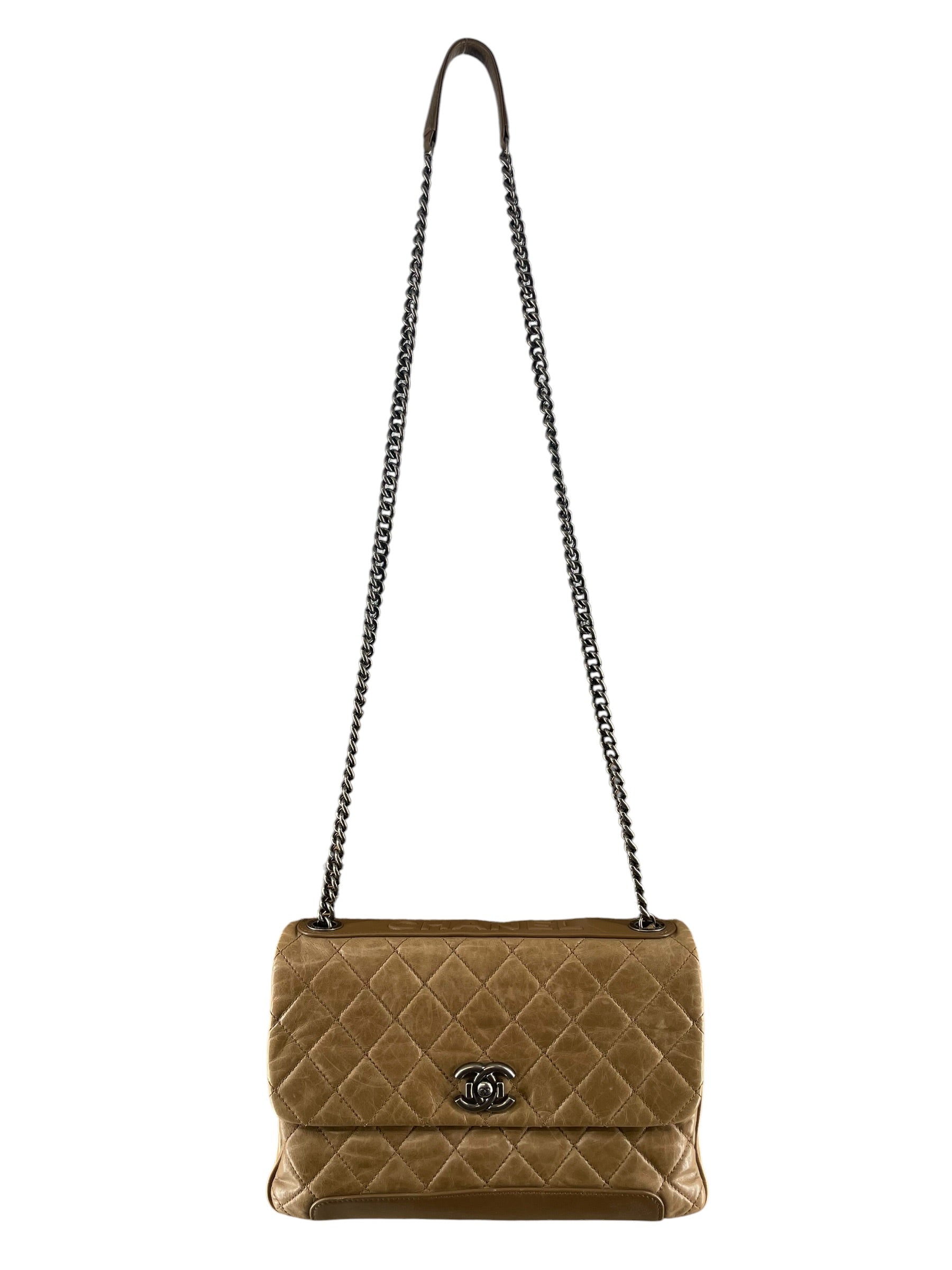 CHANEL/Hand Bag/Border/Leather/BRW/MATELASSE QUILTED BOY BAG view 1