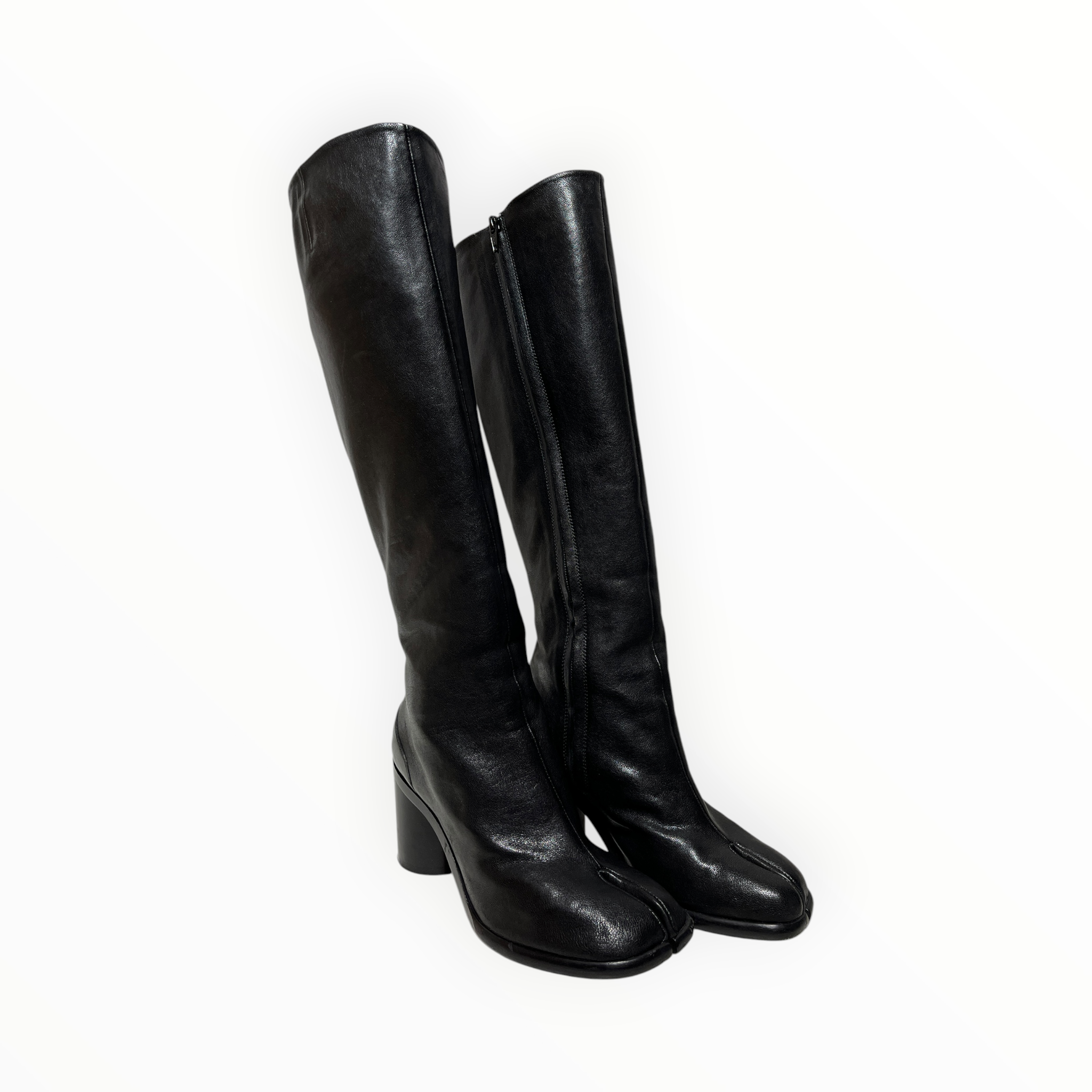 Maison Margiela/Dress Shoes/US 6/Leather/BLK/Tabi Long Boots view 1