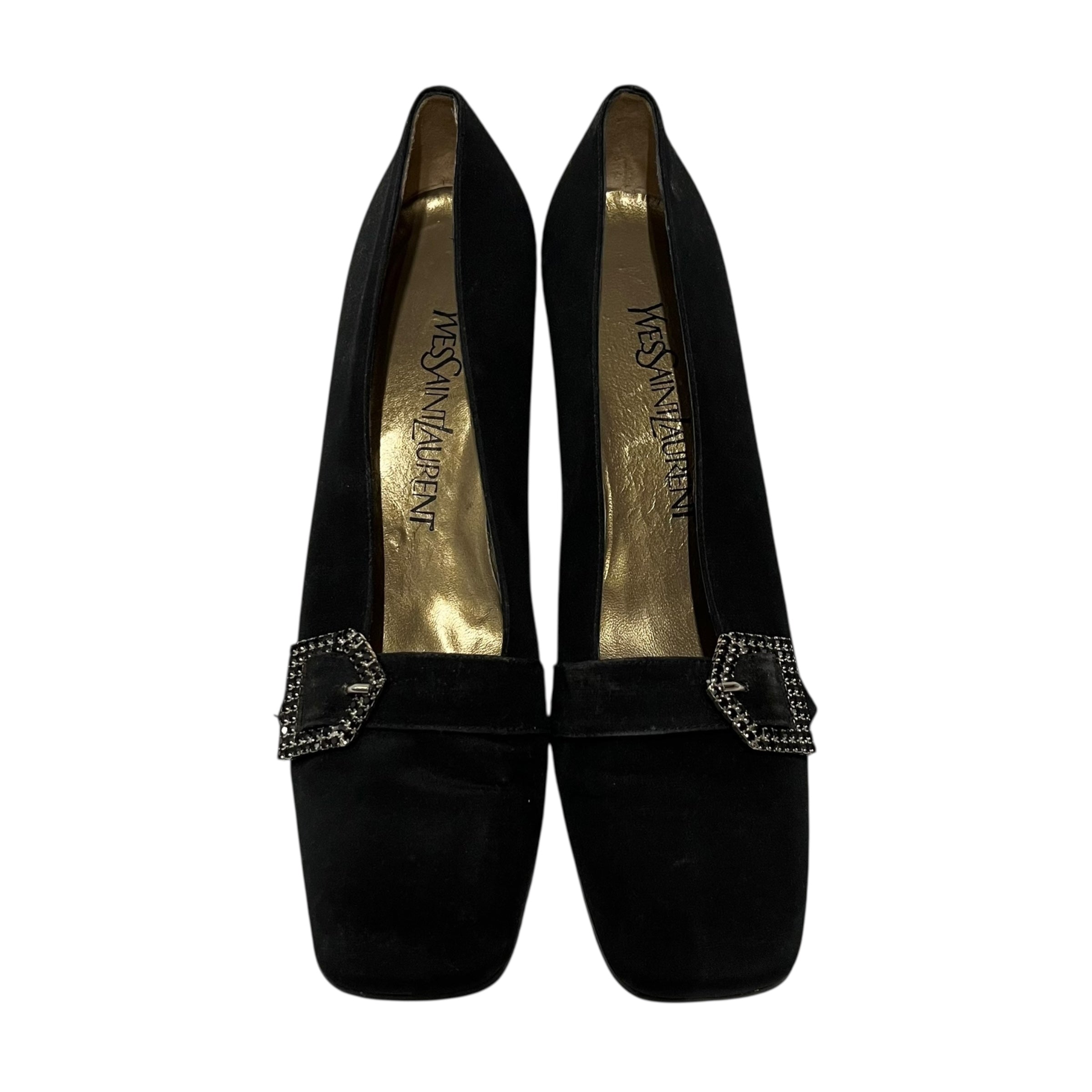 YVES SAINT LAURENT/Heels/US 7.5/Rayon/BLK/Vintage view 2