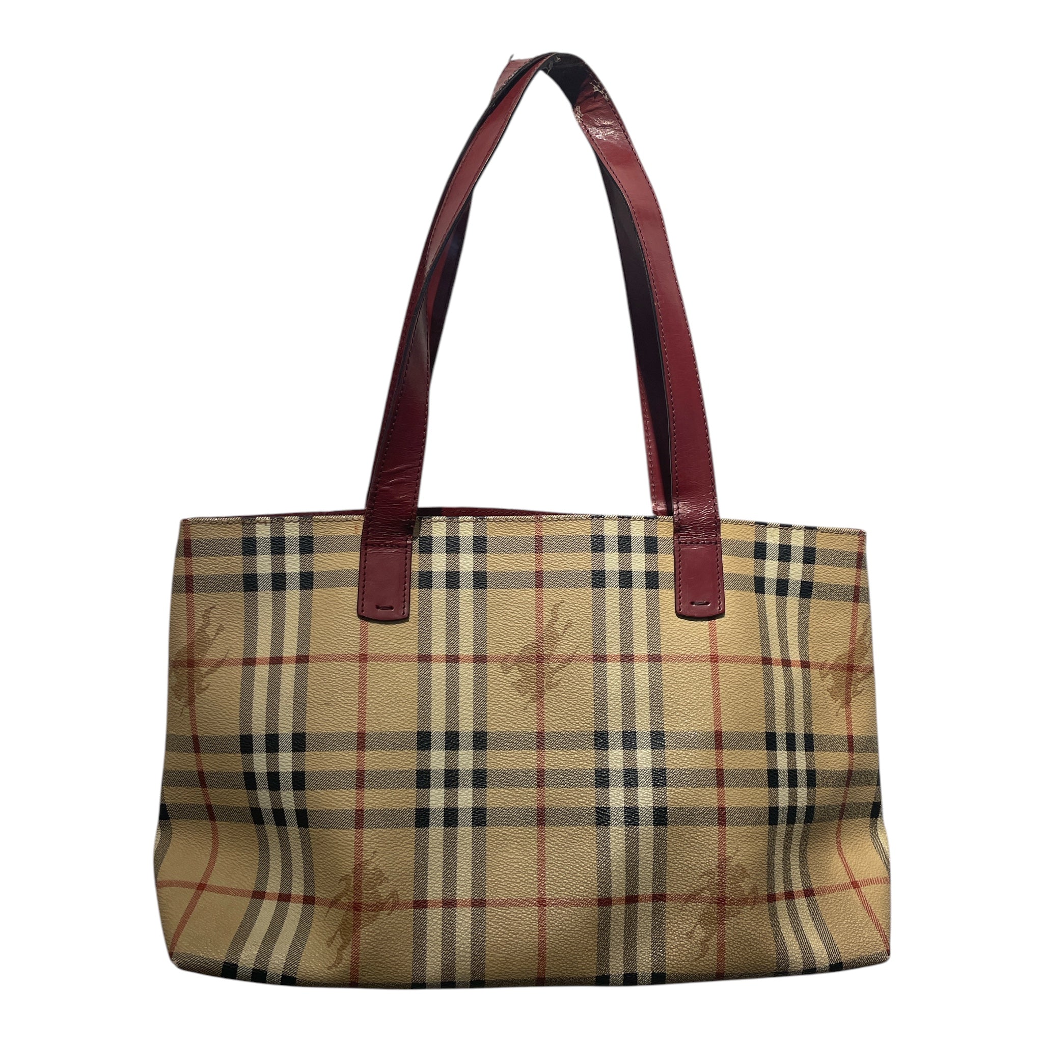 BURBERRY LONDON/Hand Bag/Plaid/Acrylic/CRM/heymarket check tote view 2