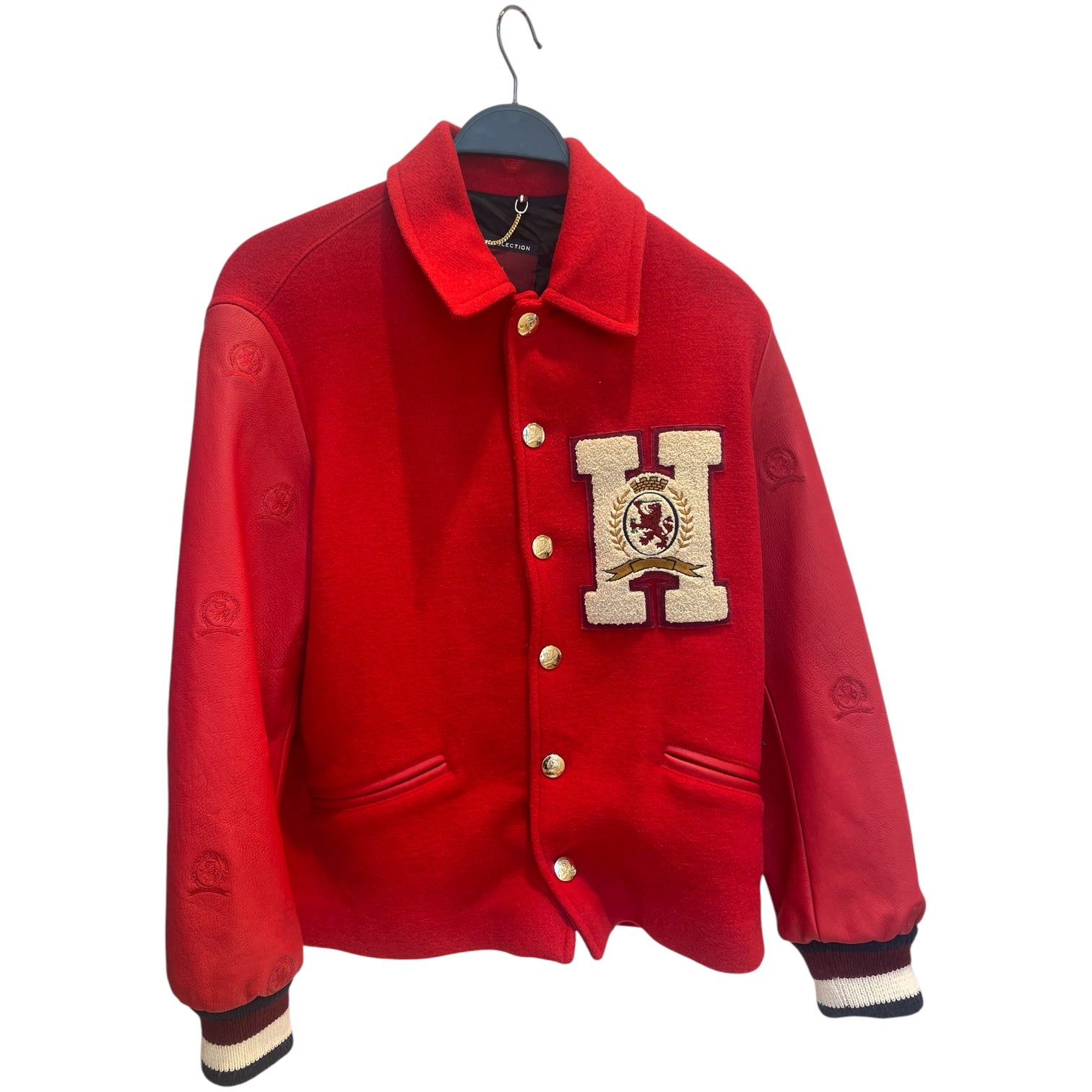 TOMMY HILFIGER/Souvenir Jkt/XS/Cotton/RED/H ON CHEST, HALF LEATHER view 1
