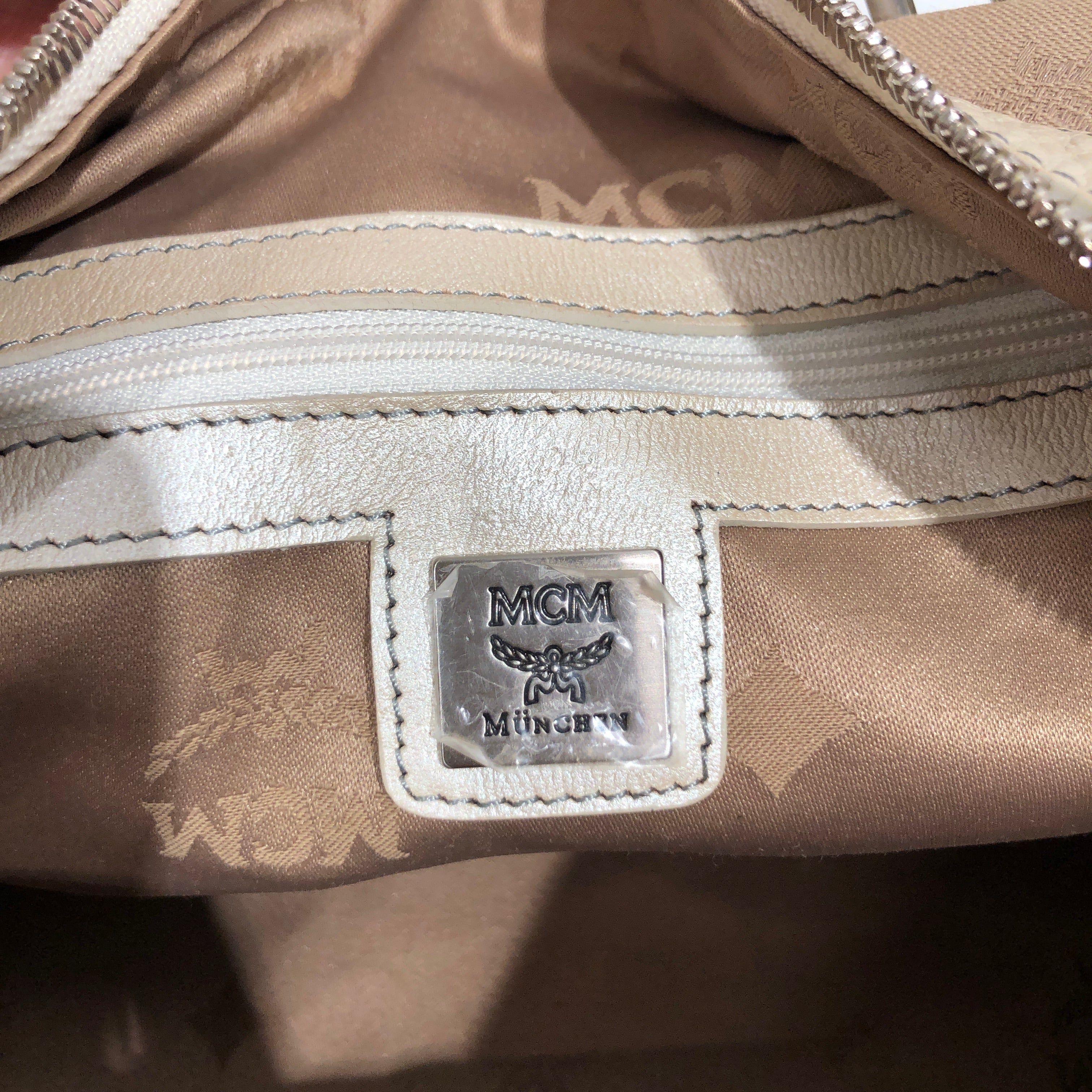 MCM/Hand Bag/Monogram/Cotton/BEG/ view 5
