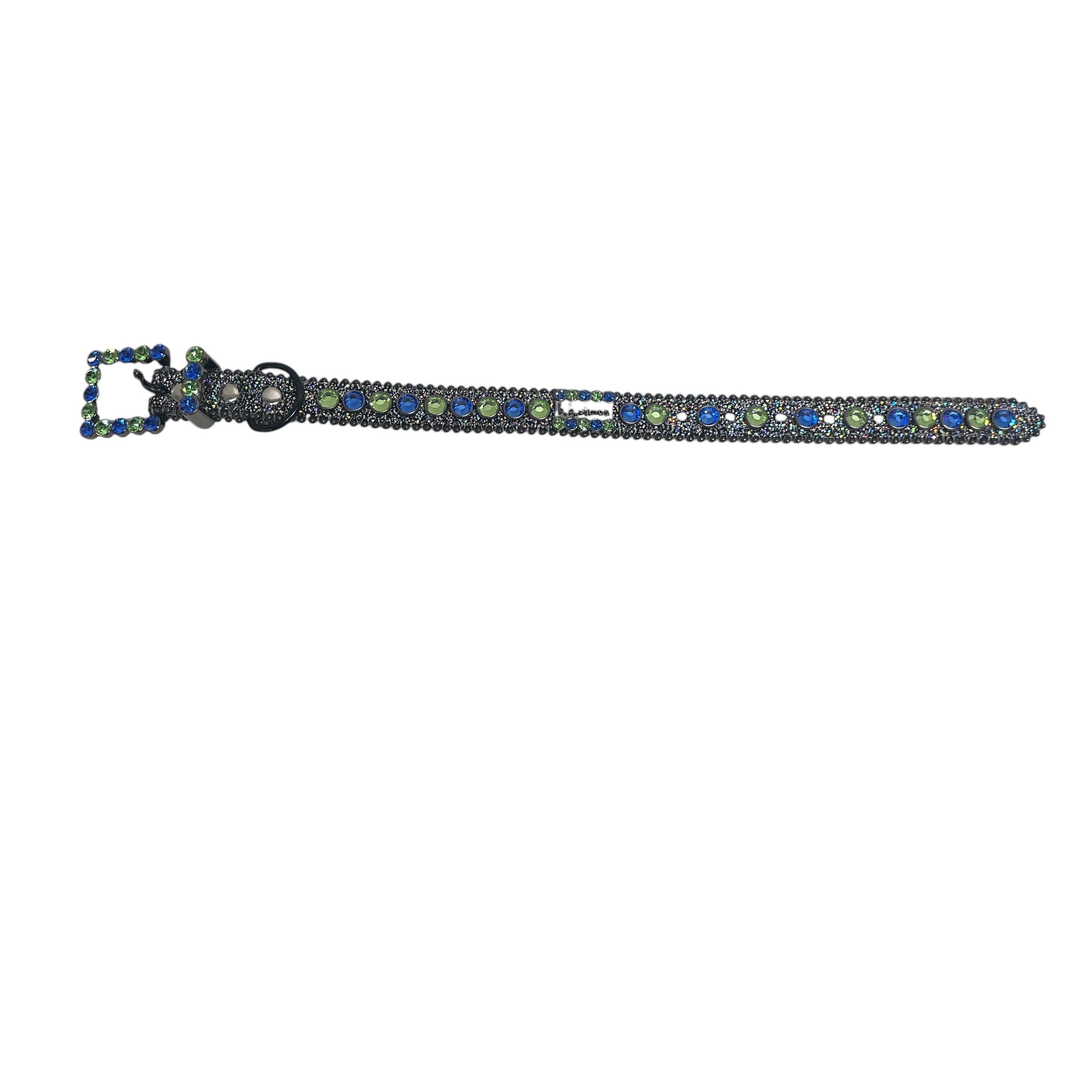 b.b.simon/Necklace/Rhinestone/GRY/M's/BLUE GRN GEM COLLAR view 3