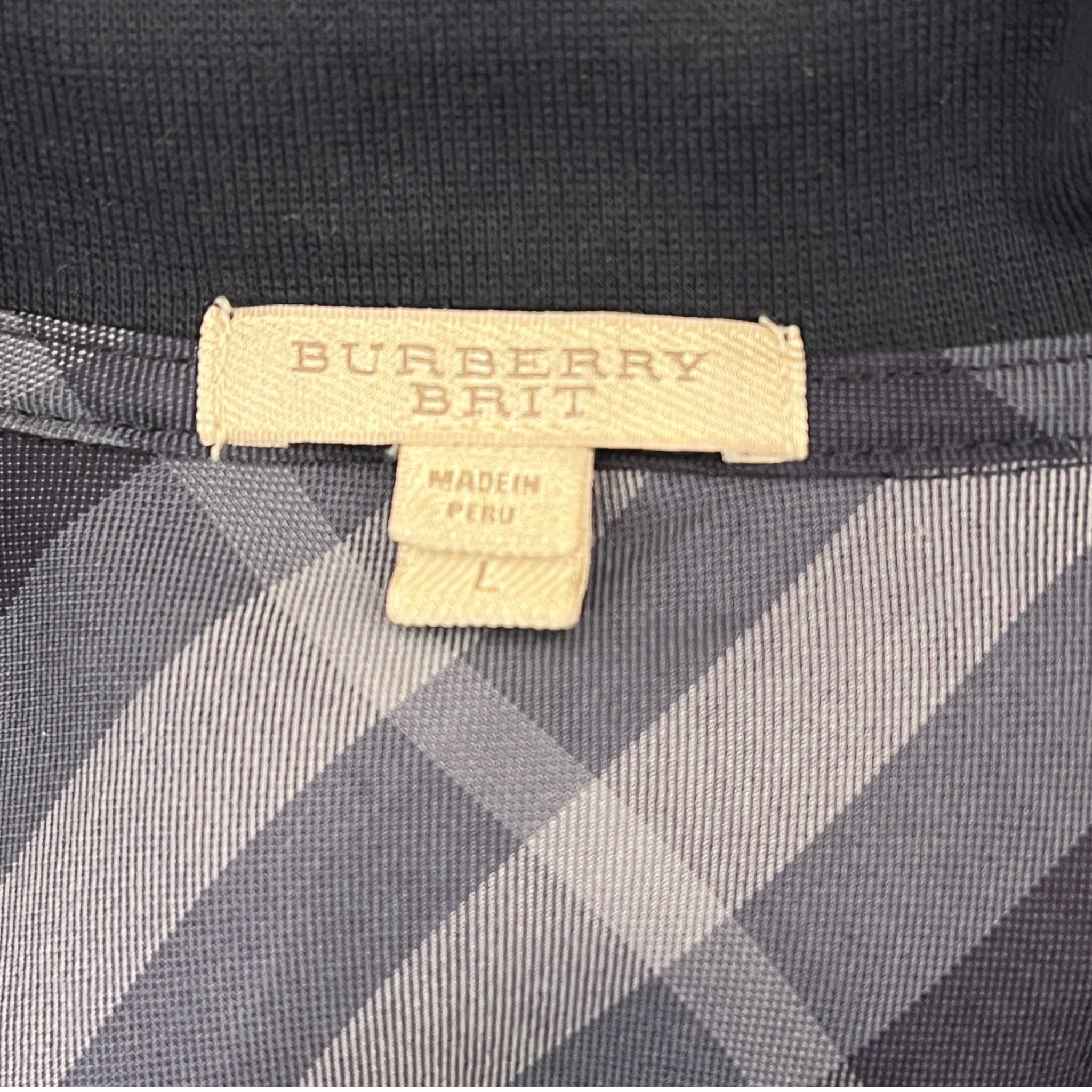 BURBERRY BRIT/Sweatshirt/L/Cotton/NVY/Pullover/quarter zip view 3