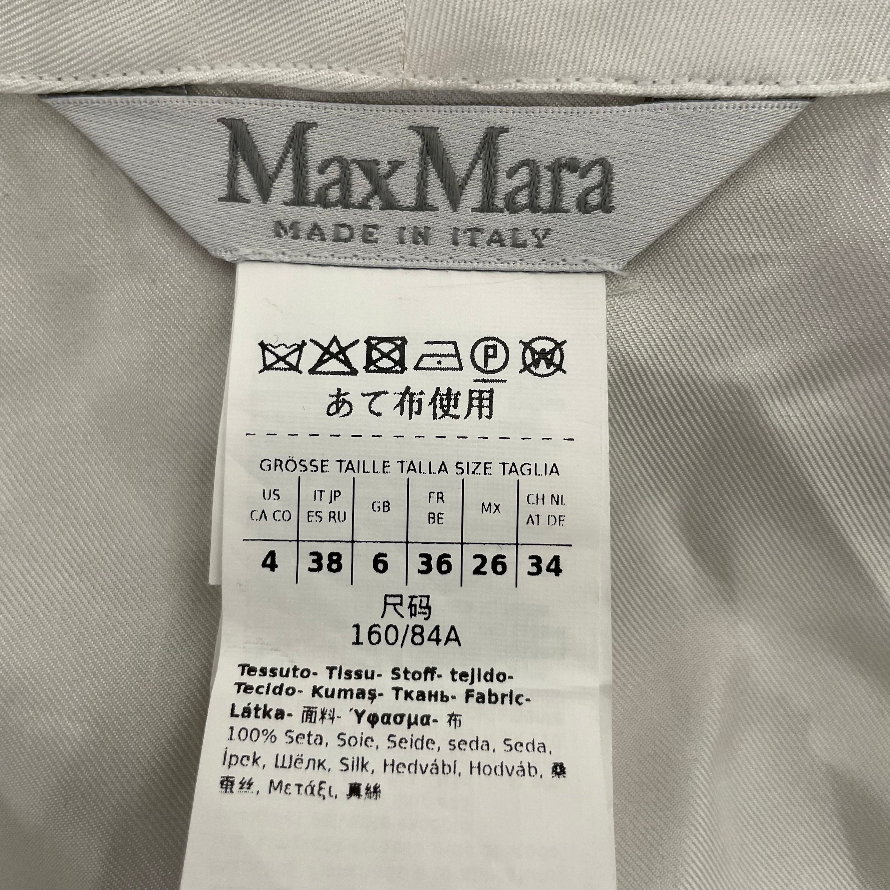 MAX MARA/LS Blouse/4/Graphic/Silk/WHT/LEGNO MOMOGRAM view 2