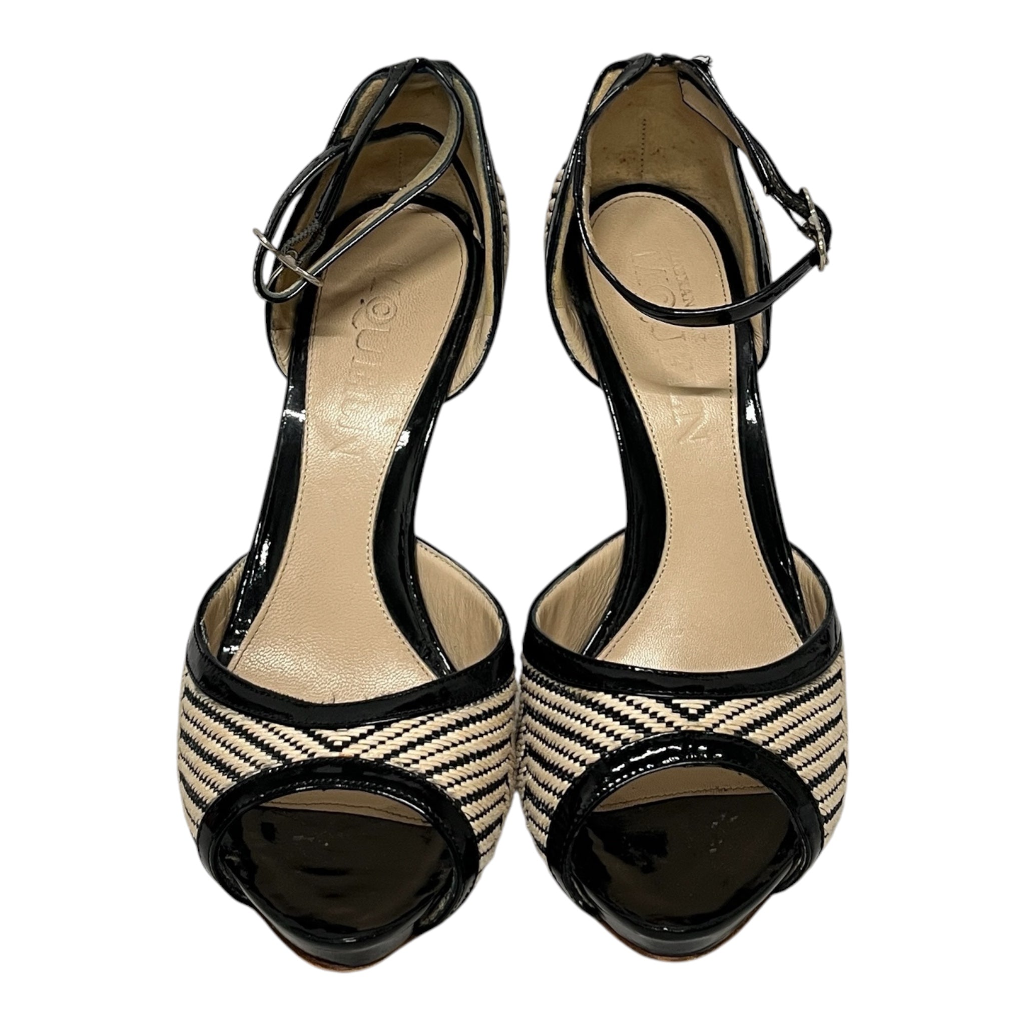 Alexander McQueen/Heels/EU 38.5/Cotton/BEG/BLK TRIM PEEP TOE HEEL view 2