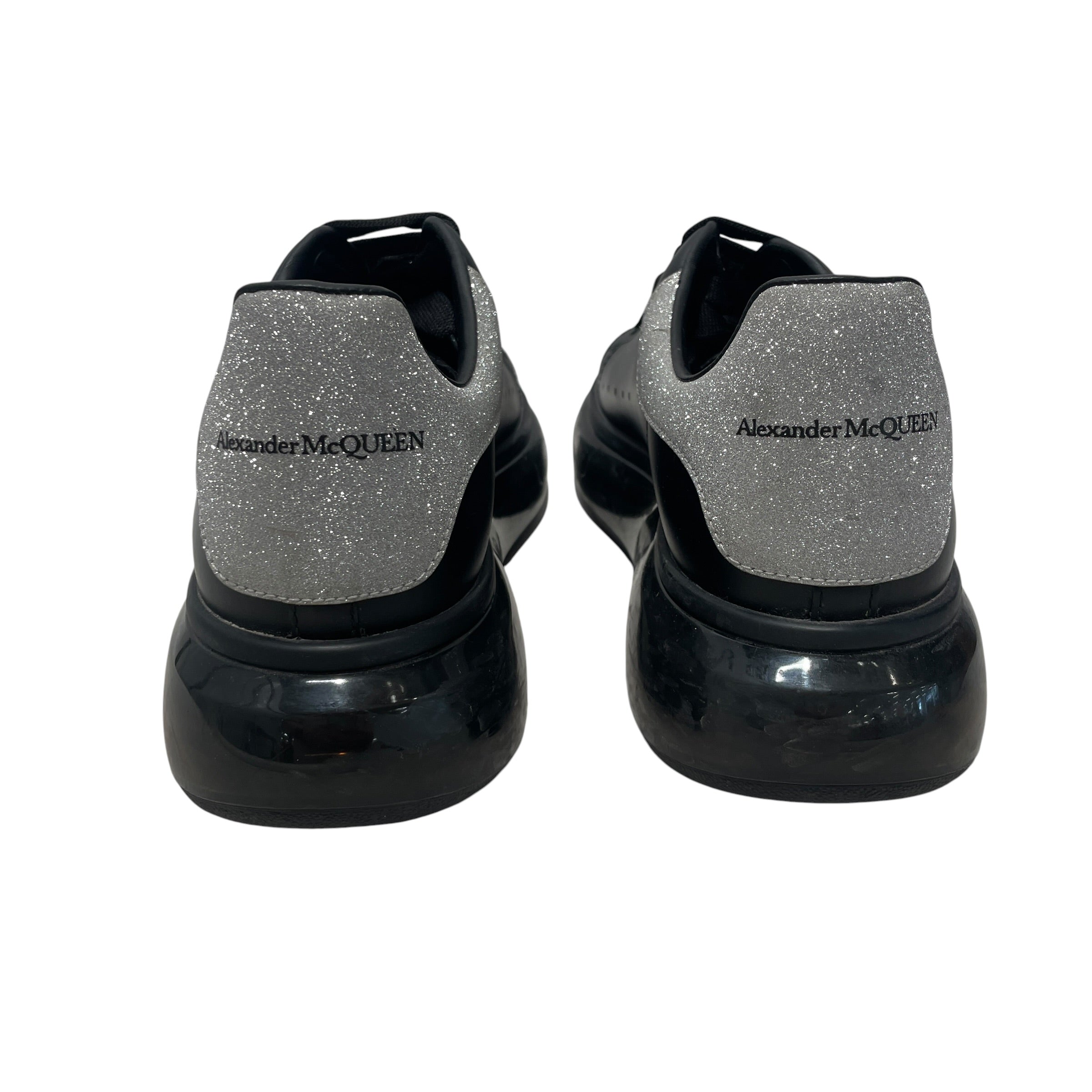 Alexander McQueen/Low-Sneakers/US 9/Glitter/Leather/BLK/oversized sneakers glitter view 3