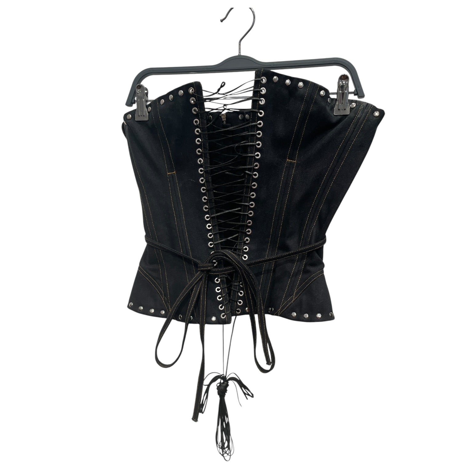 FANCYCLUB(NASTY FANCY CLUB)/Shirt/XL/Denim/BLK/FANCICLUB BLK CORSET BRW STITC view 2