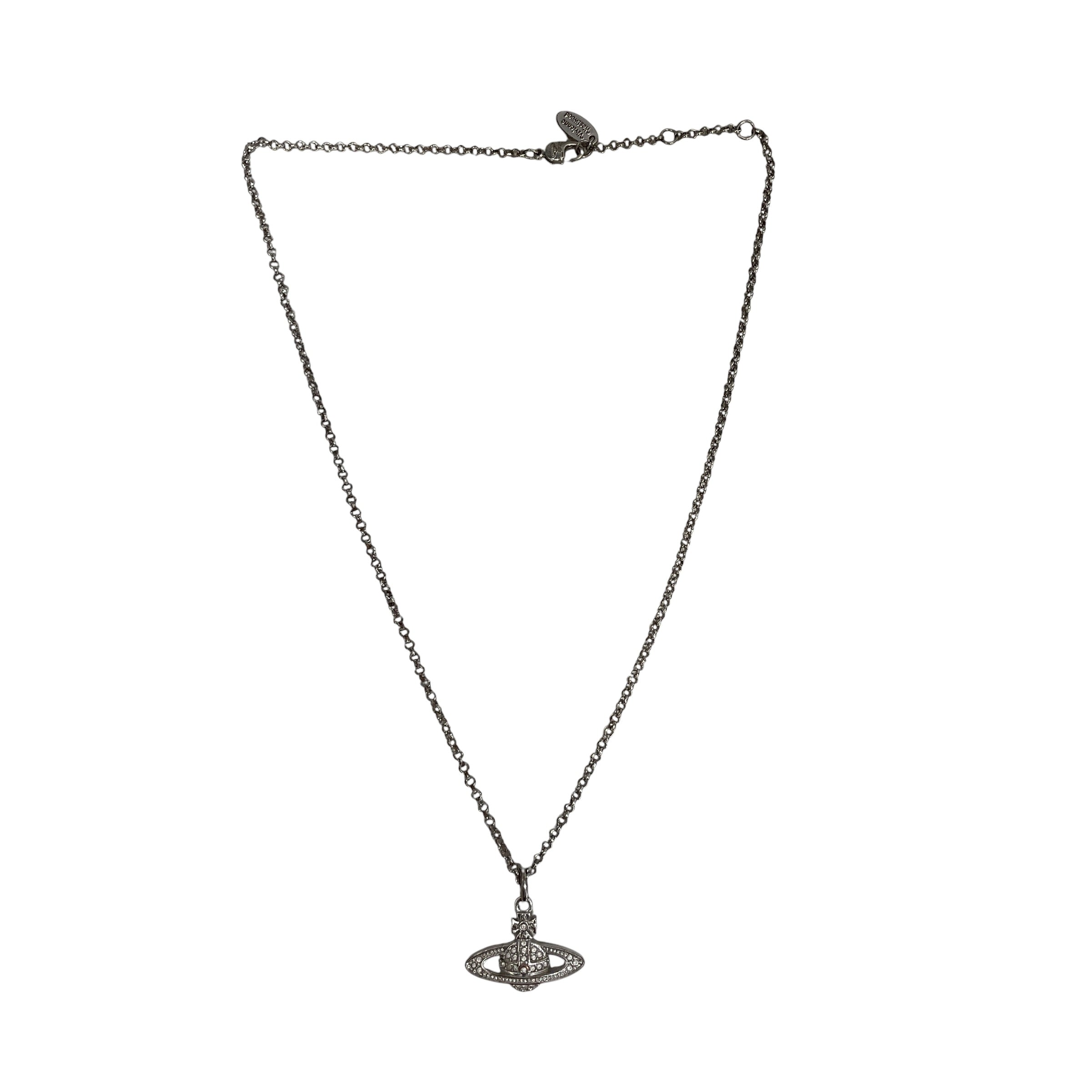 Vivienne Westwood/Necklace/SILVER/Rhinestone/SLV/L's/LOGO PENDANT view 1