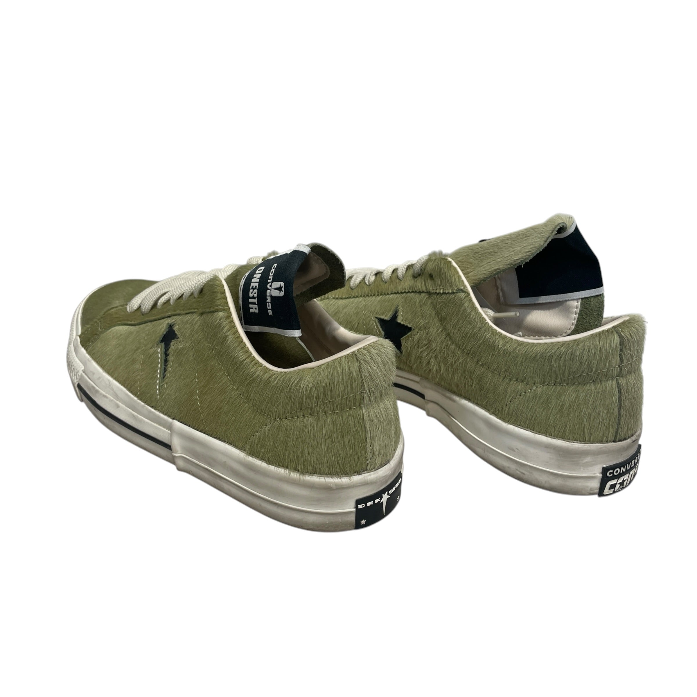 RICK OWENS DRKSHDW/CONVERSE/Low-Sneakers/US 9.5/Animal Pattern/Leather/GRN/One Star Pro Low Acid/Black view 4