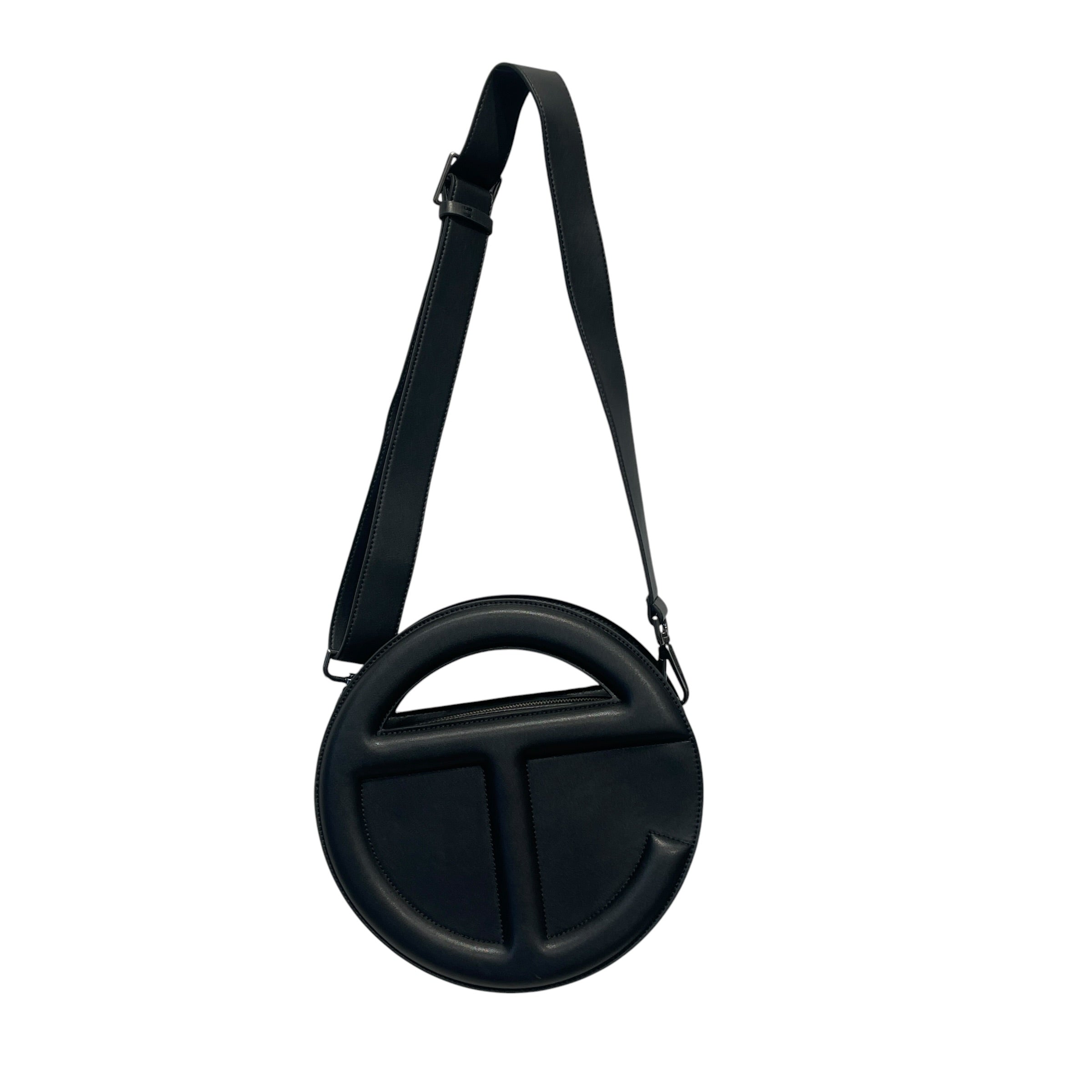 Telfar/Cross Body Bag/Faux Leather/BLK/CIRCLE BAG DOUBLE SIDED LOGO view 5
