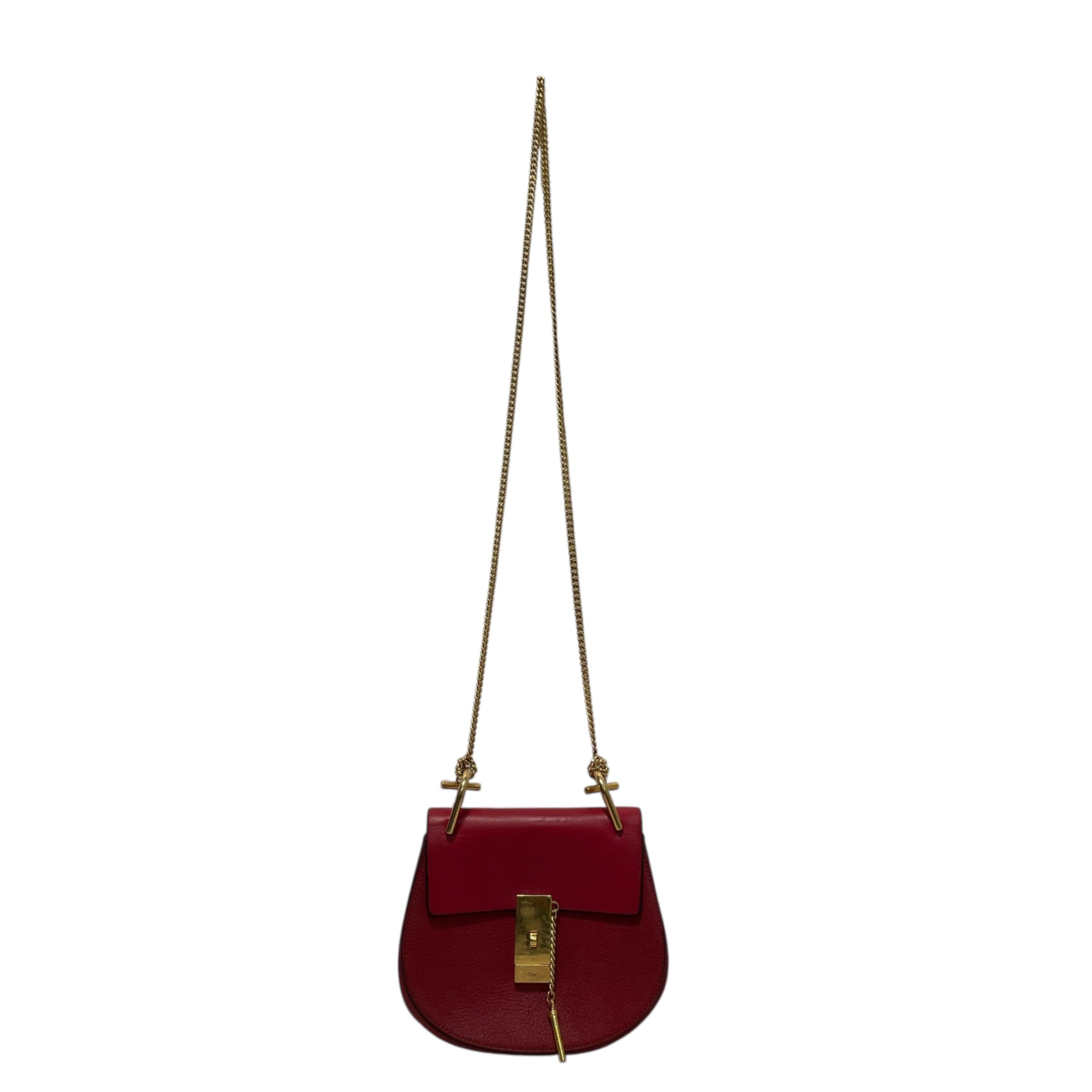 Chloe/Cross Body Bag/Leather/RED/Drew Crossbody Bag view 1