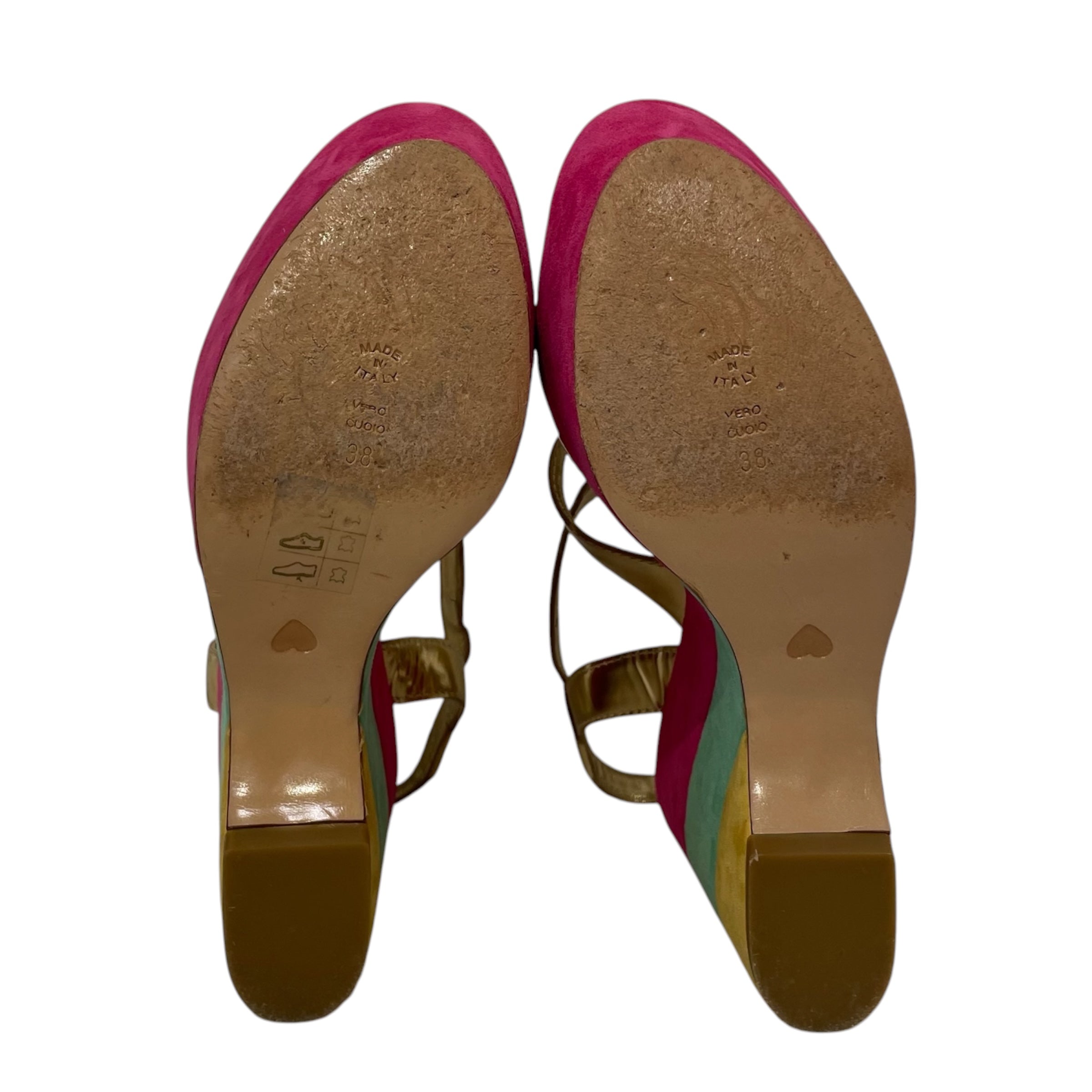 MOSCHINO CHEAP & CHIC/Heels/EU 38/GLD/Tri-Color wedge view 6