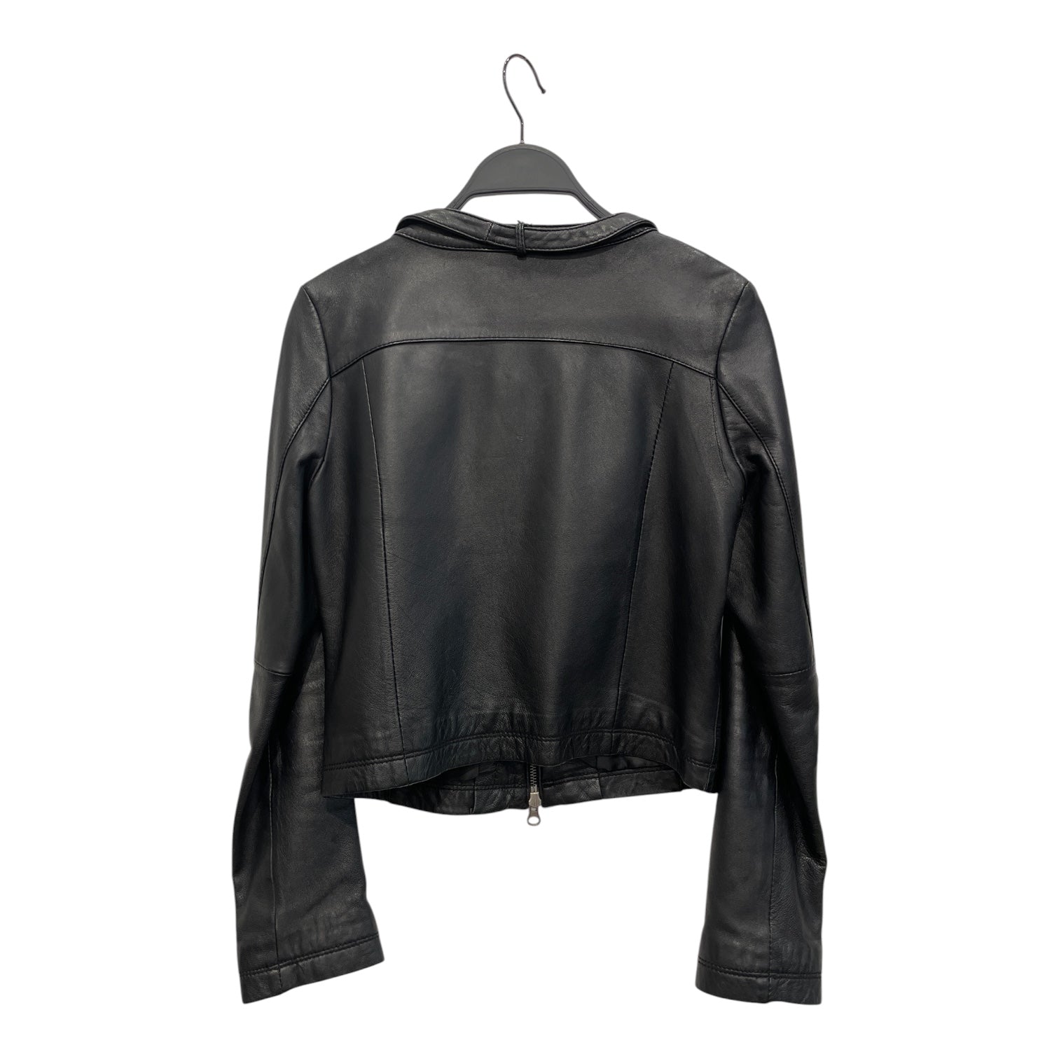 CLEAR PREMIUM/Leather Jkt/38/Leather/BLK/BUCKLED COLLAR CROPPED JKT view 2