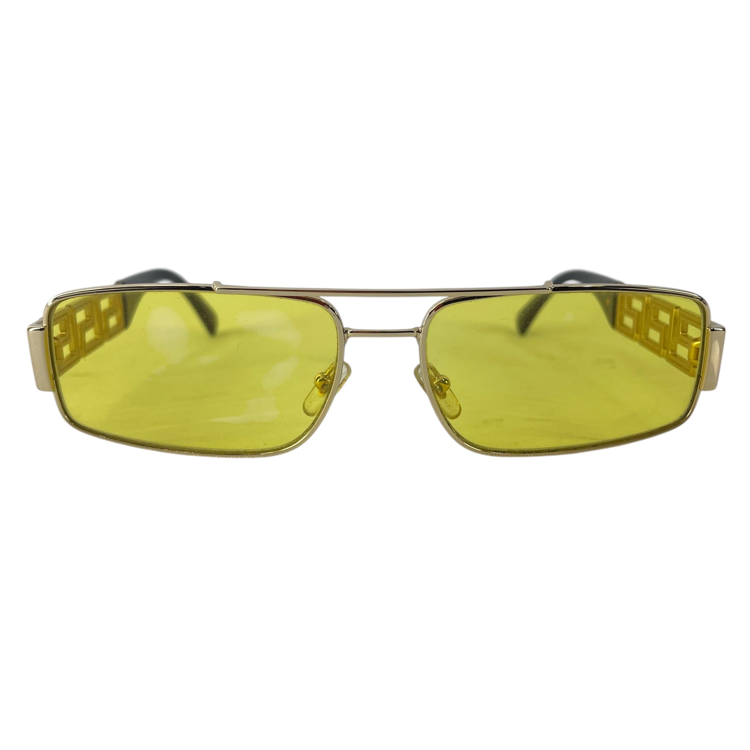 VERSACE/Sunglasses/Plastic/GLD/yellow tint/ logo on arms view 1