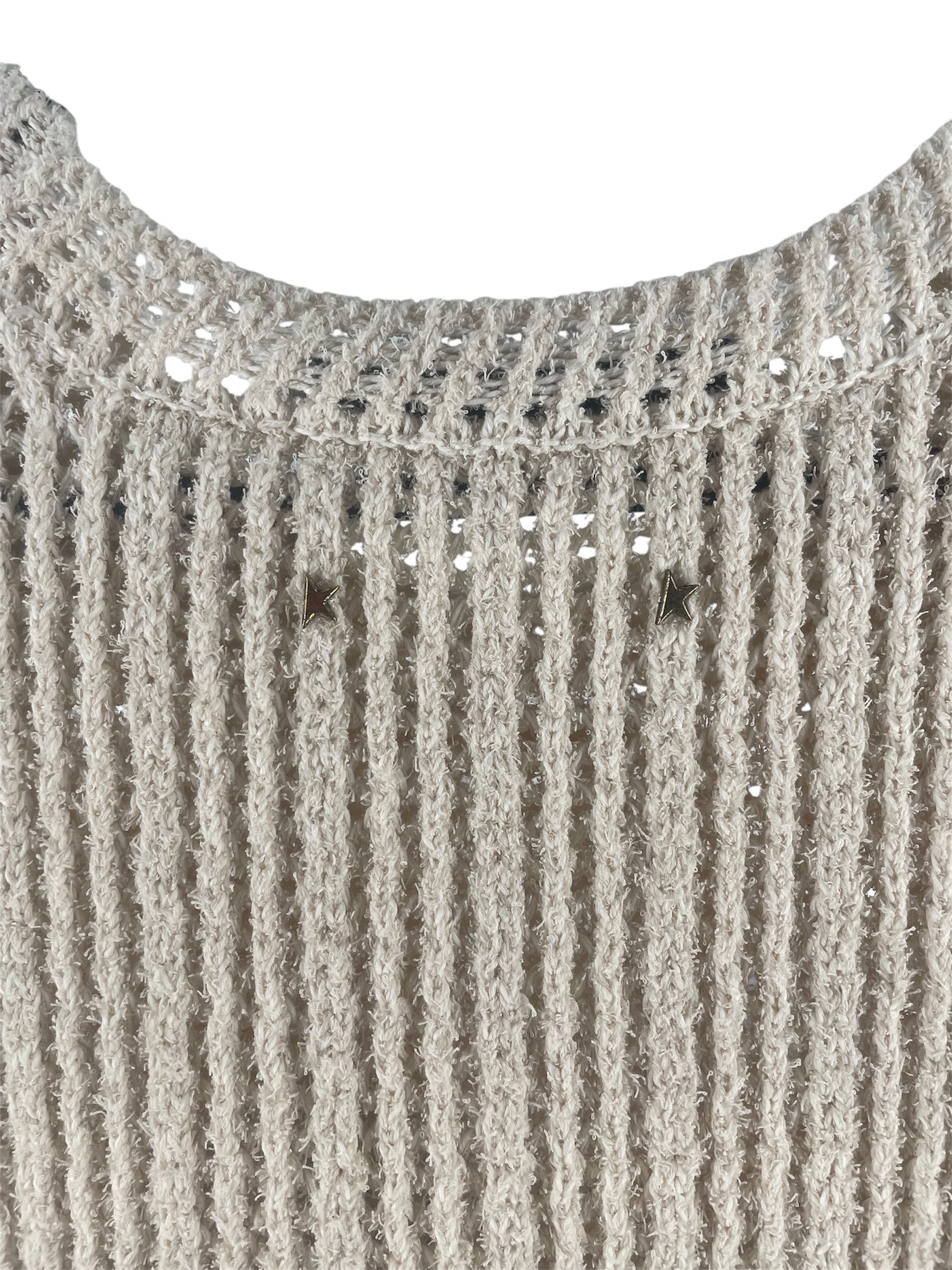 GOLDEN GOOSE/Knitted Vest/M/Cotton/CRM/KNIT TOP GWENDOLINE CREW view 3