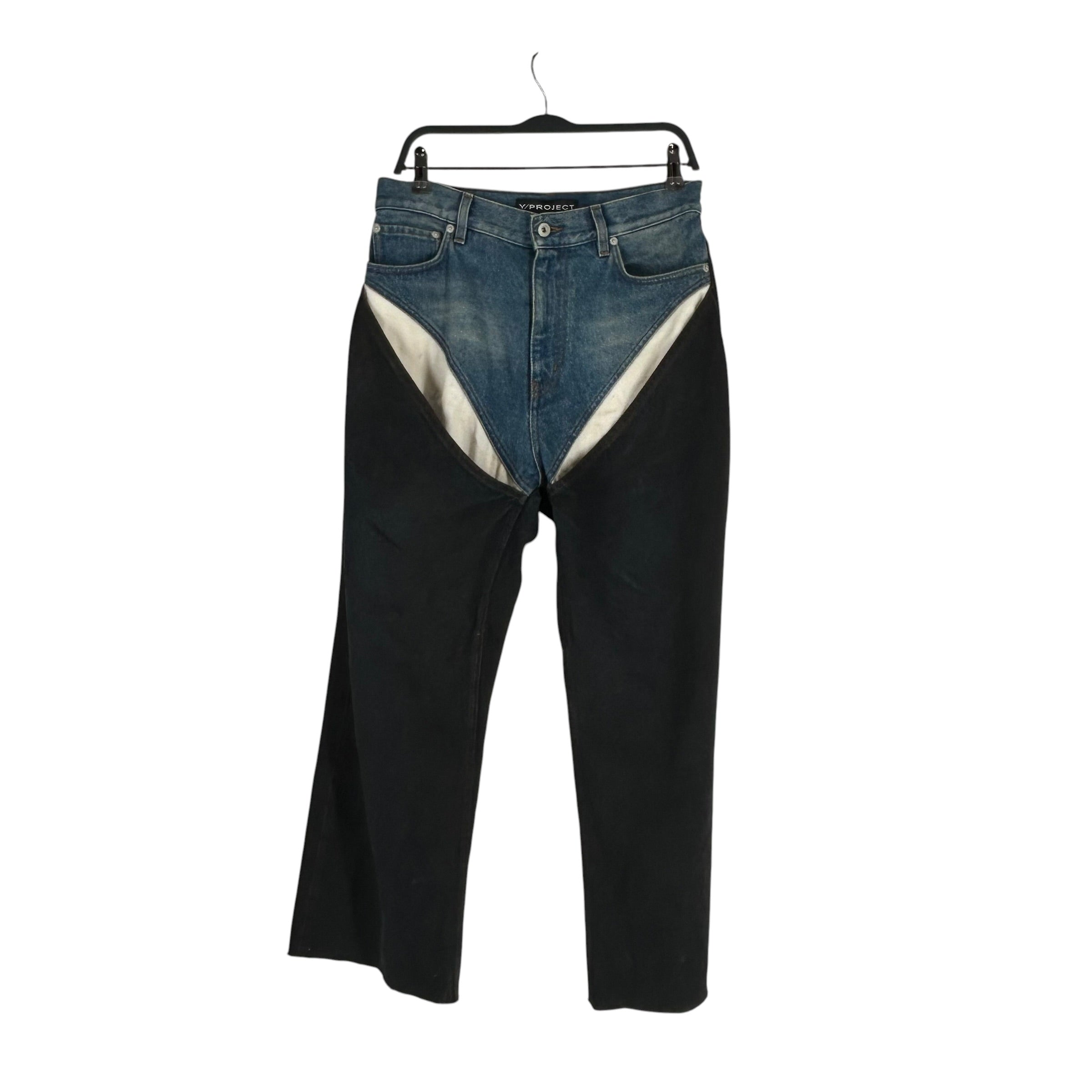 Y/PROJECT/Straight Pants/30/Denim/BLK/TWO TONE view 1