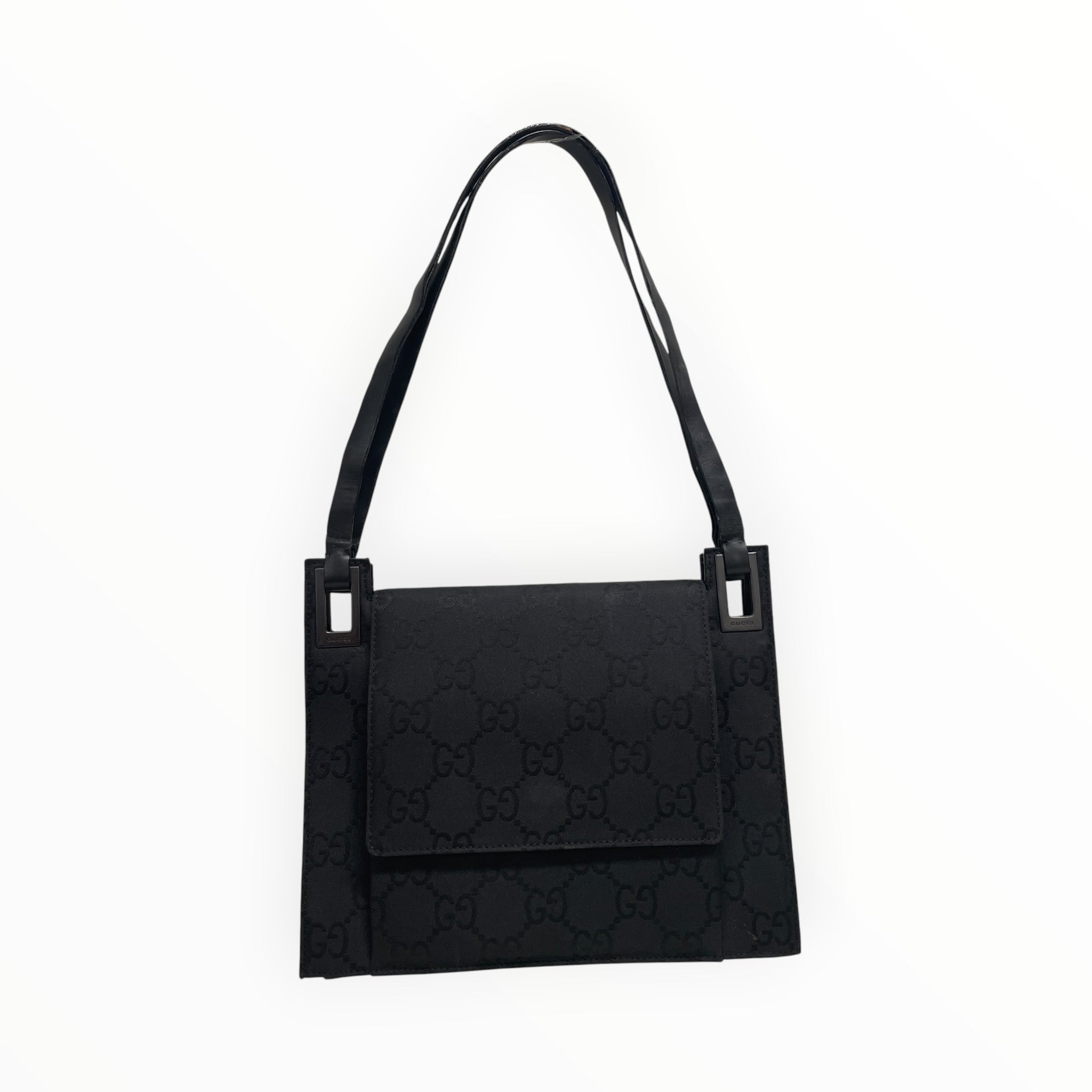 GUCCI/Hand Bag/Monogram/Nylon/BLK/79GXKQC/LEATHER STRAP/GG view 1