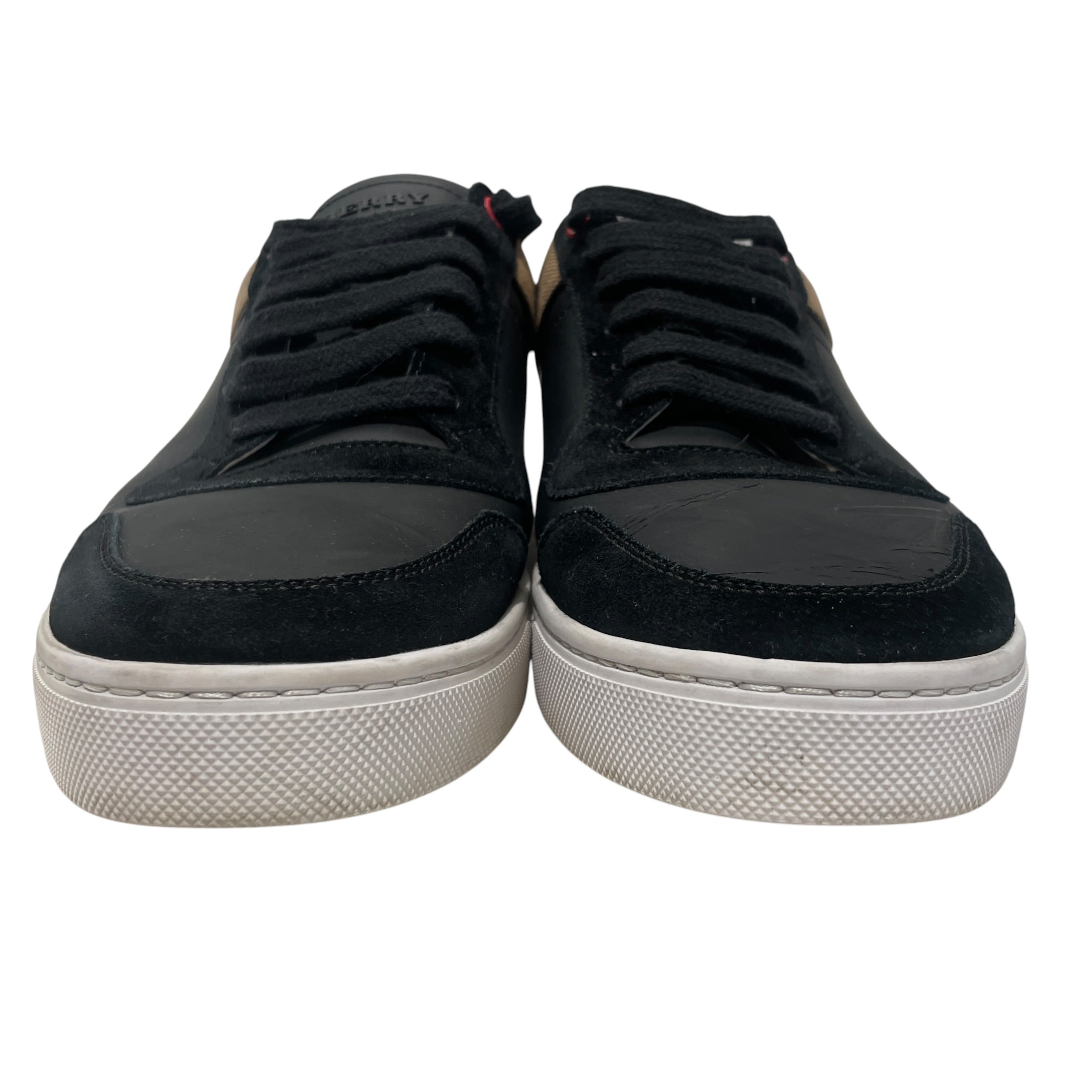 BURBERRY LONDON/Low-Sneakers/EU 43.5/Plaid/Acrylic/BLK/plaid around the back view 5