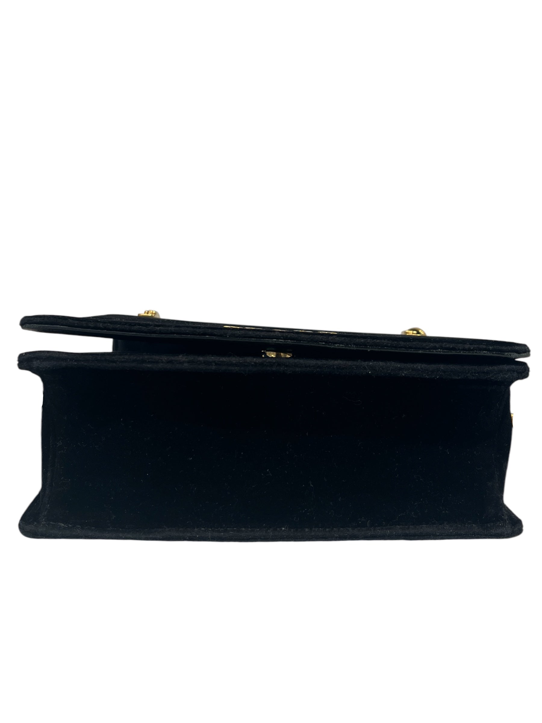 PRADA/Cross Body Bag/Velour/BLK/PATTINA VELVET GLD view 5