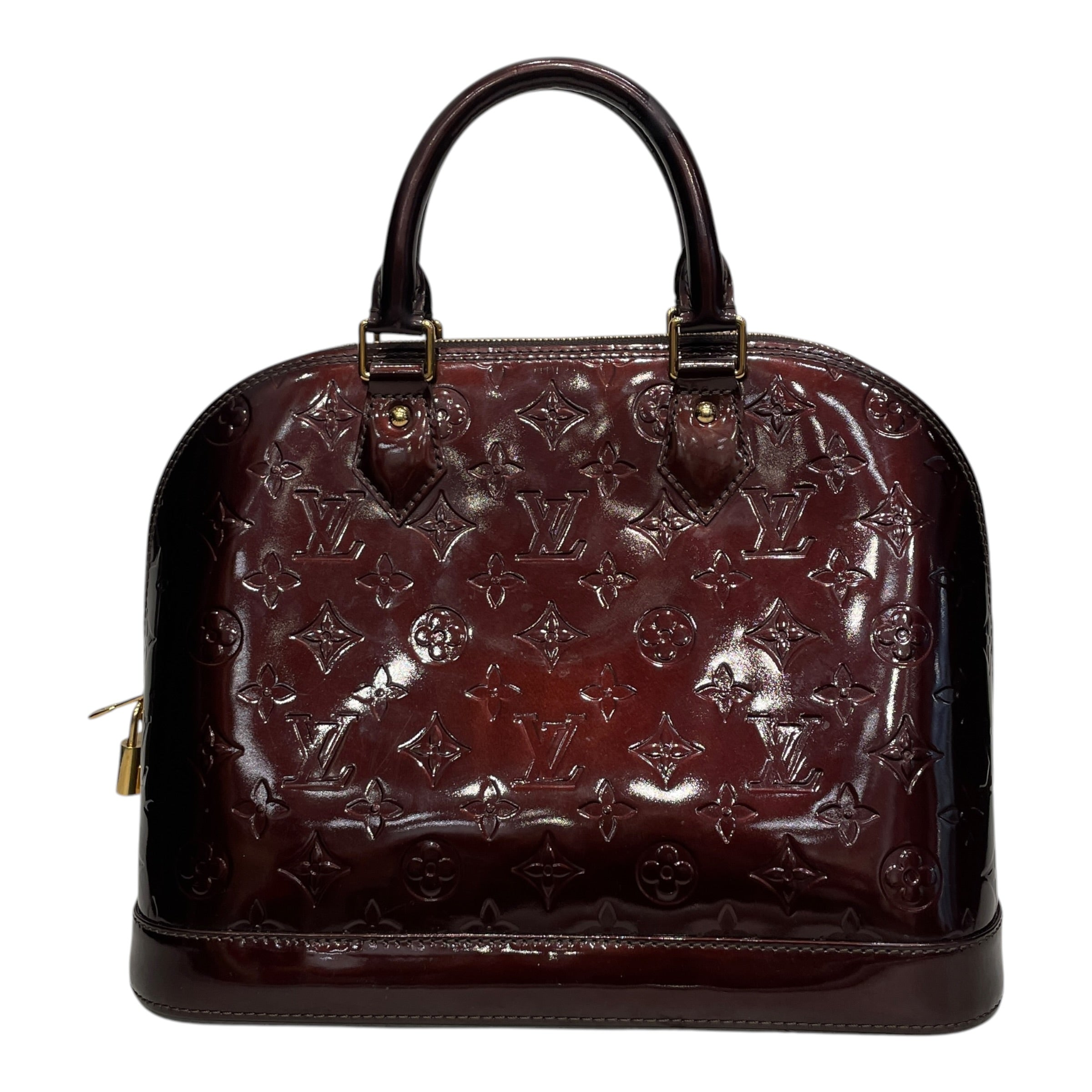 LOUIS VUITTON/Hand Bag/Monogram/Leather/BRD/PATENT LEATHER VERNIS ALMA view 2