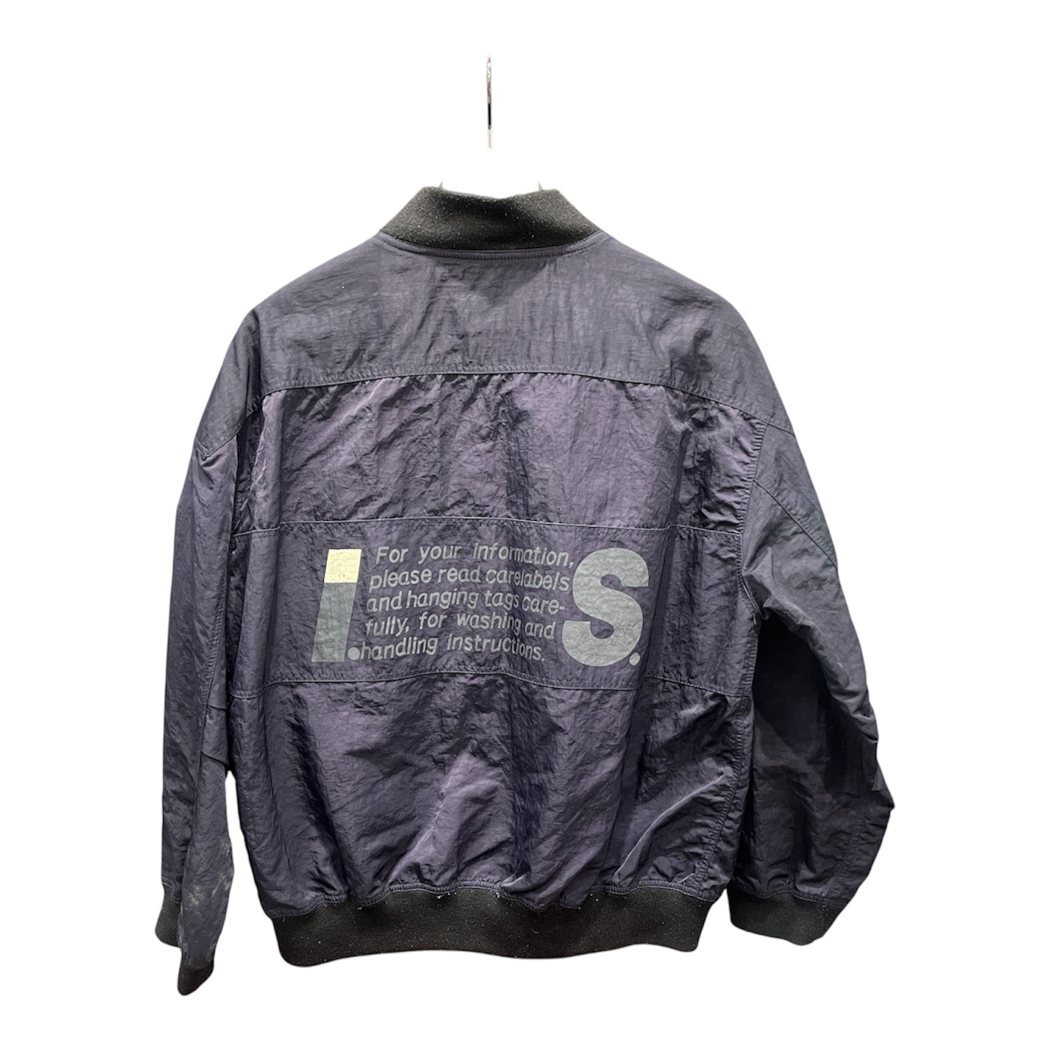 I.S. ISSEY MIYAKE SPORT/Baseball Jkt/S/Cotton/NVY/Graphic/ view 2
